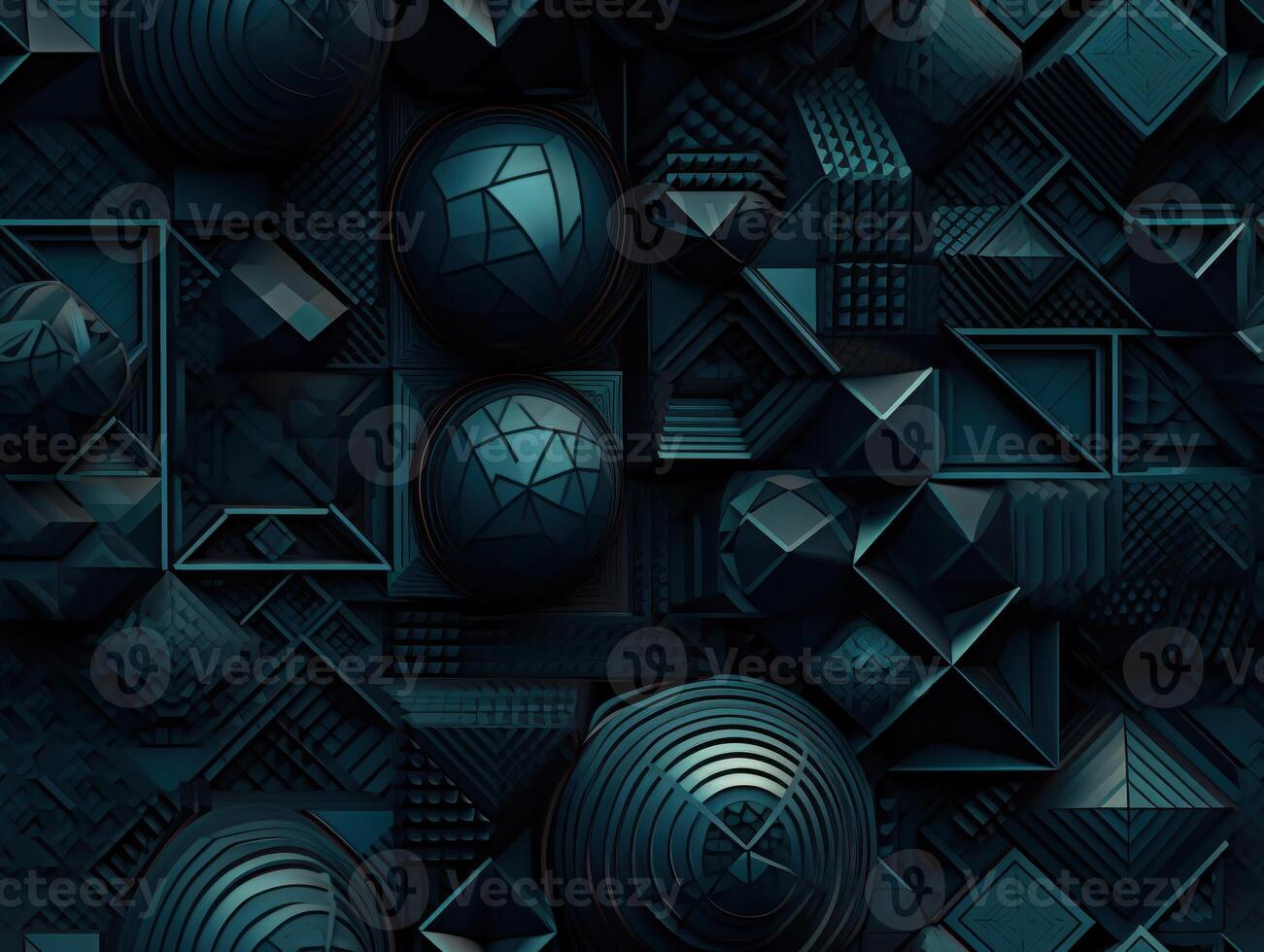 Dark abstract geometric grid pattern Seamless background created with technology photo