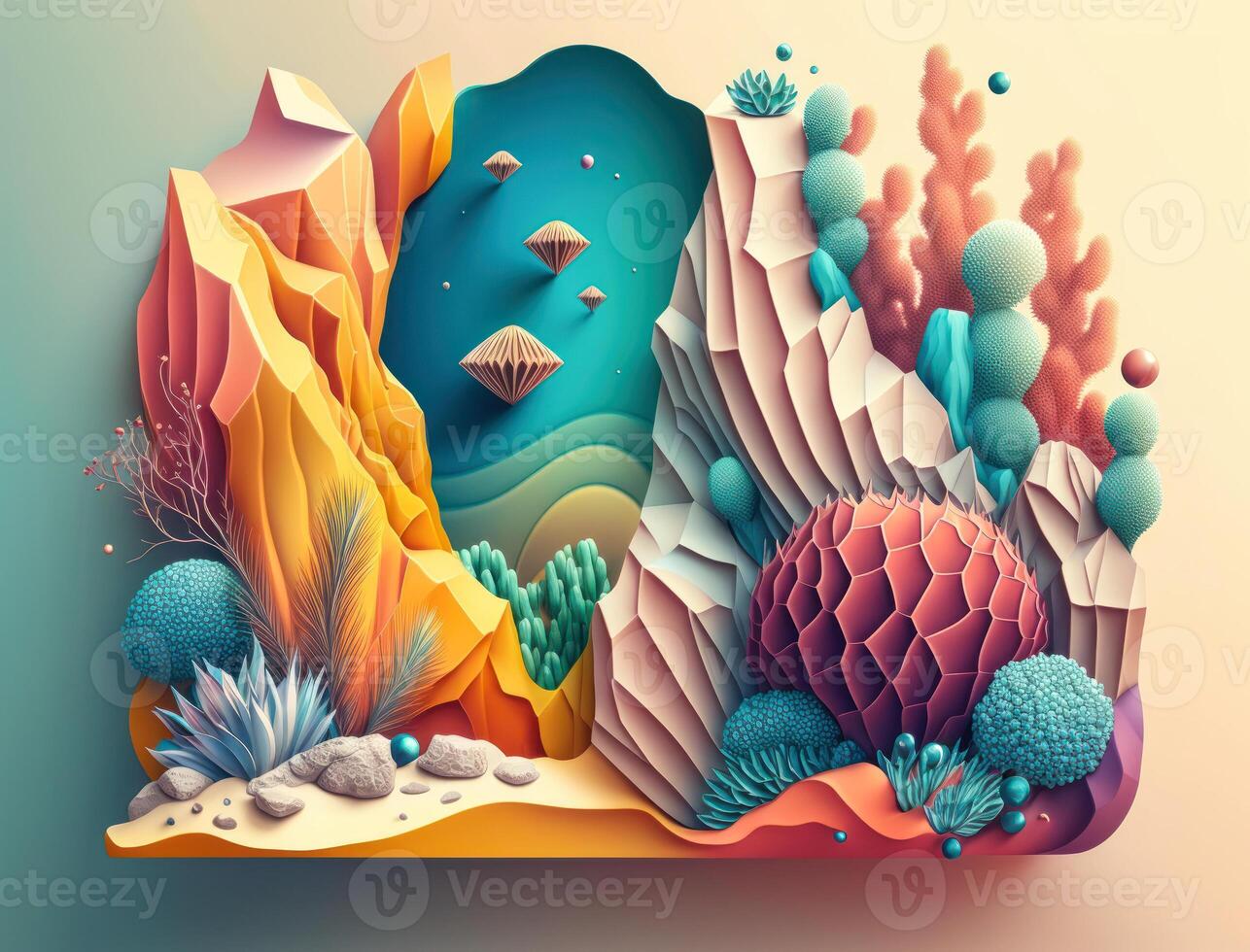 Abstract image featuring a combination of organic and geometric shapes dynamic and energetic background created with technology photo