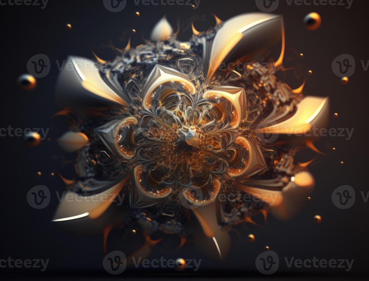 Fractal mandala Sacred geometry background created with technology photo