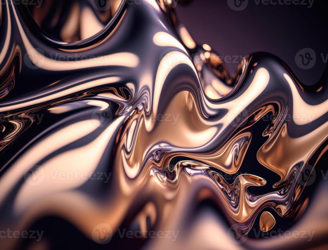 A metallic abstract wavy liquid background technology photo