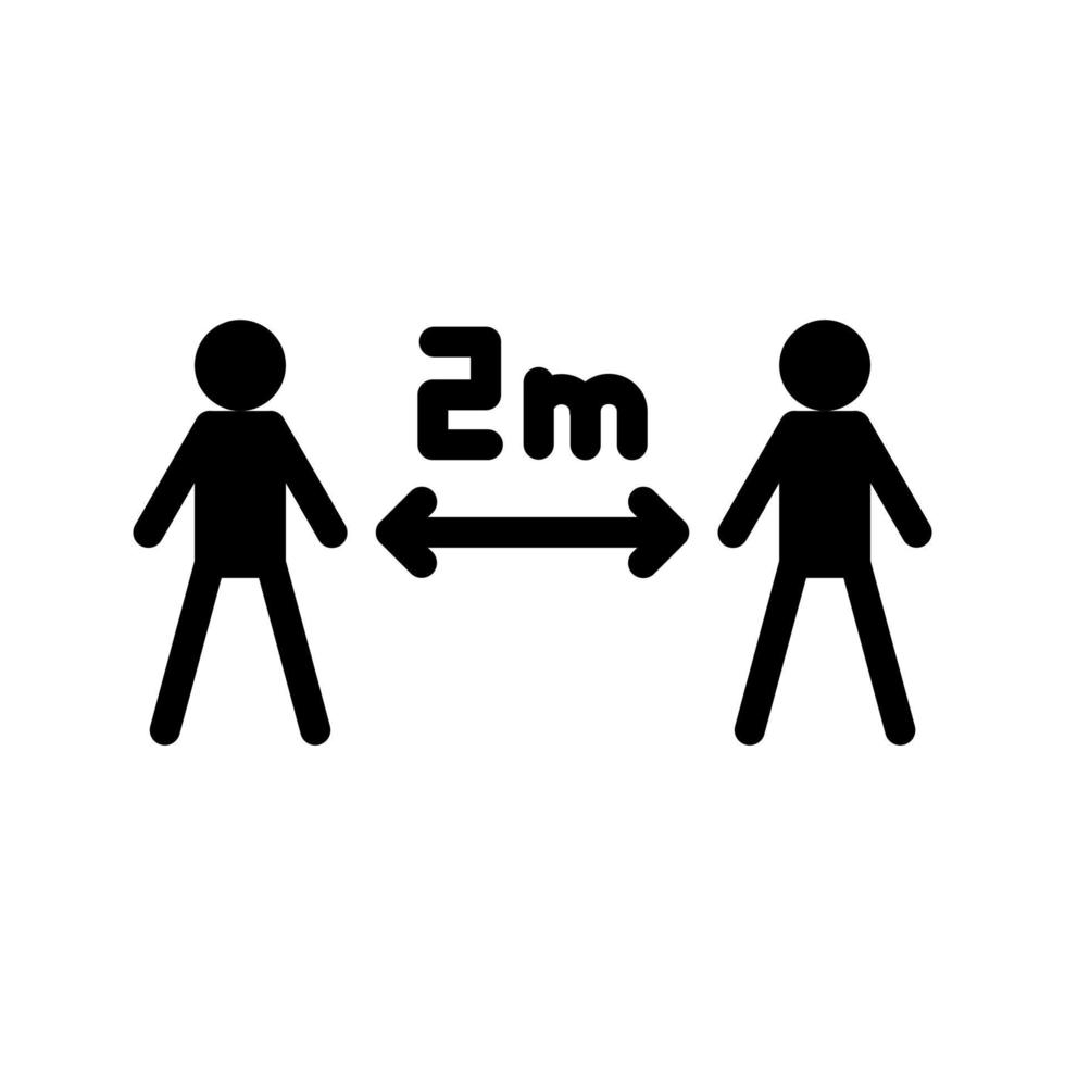 vector illustration of social distance icon.