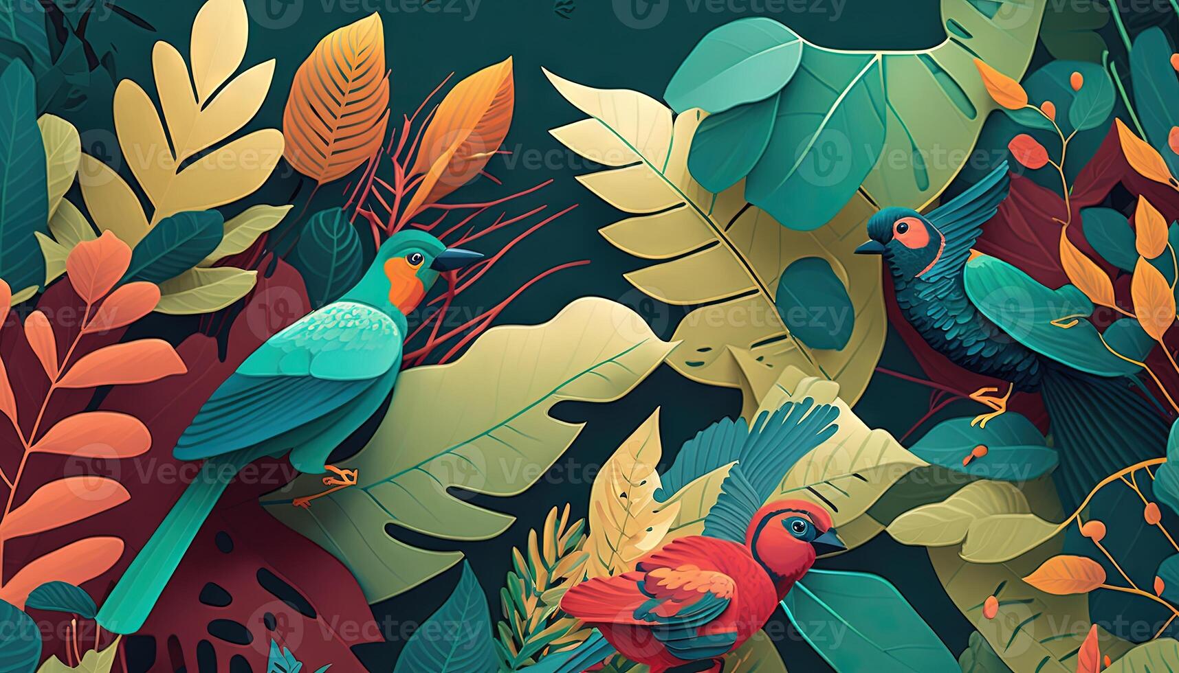 Abstract natural background of colorful leaves photo