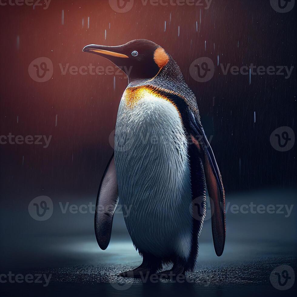 Alone Penguin cinematic image photo