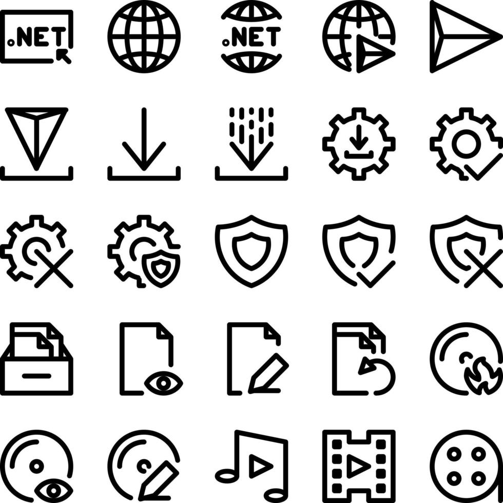 set of software interface icon vector