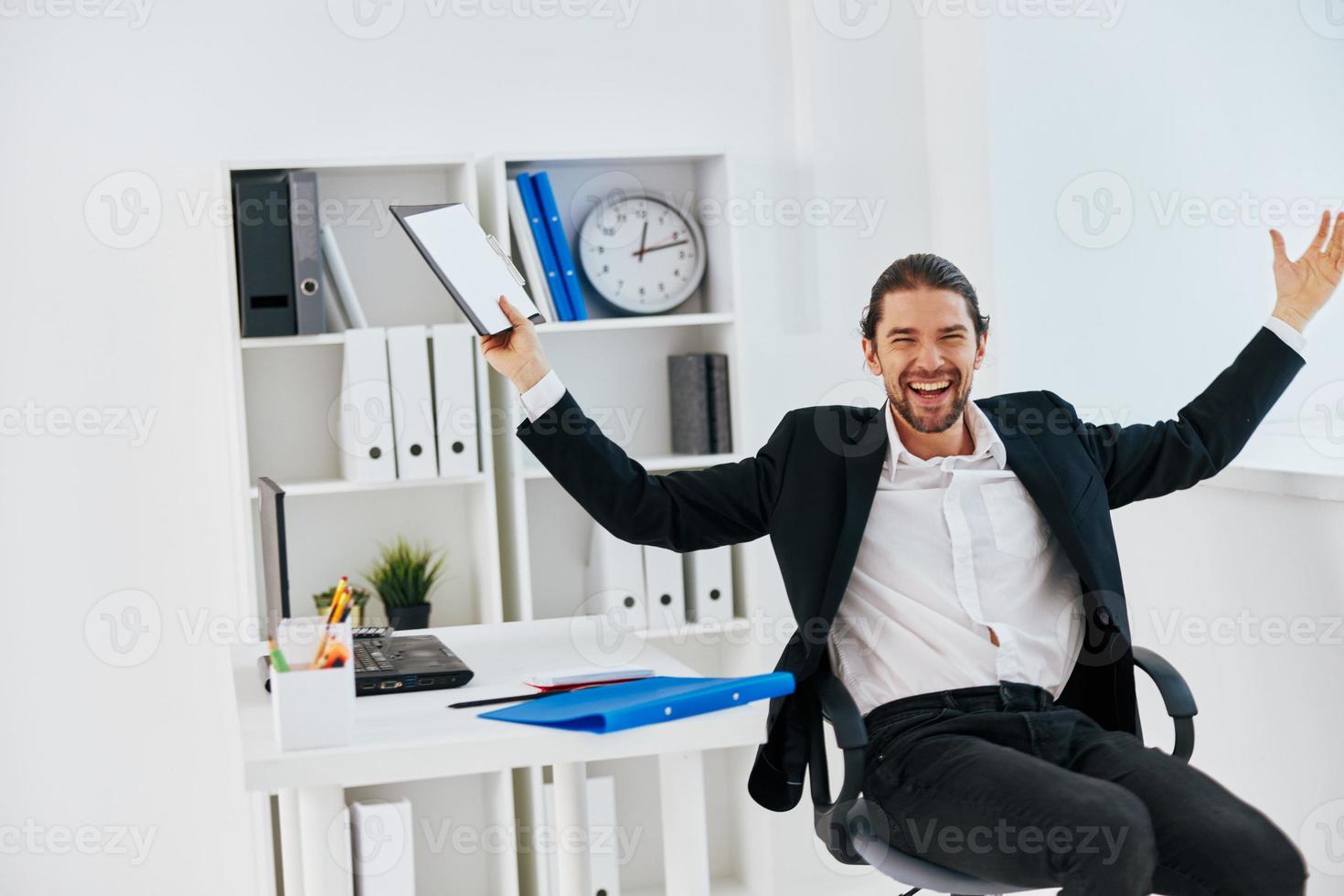 office worker emotions work office desk Lifestyle photo