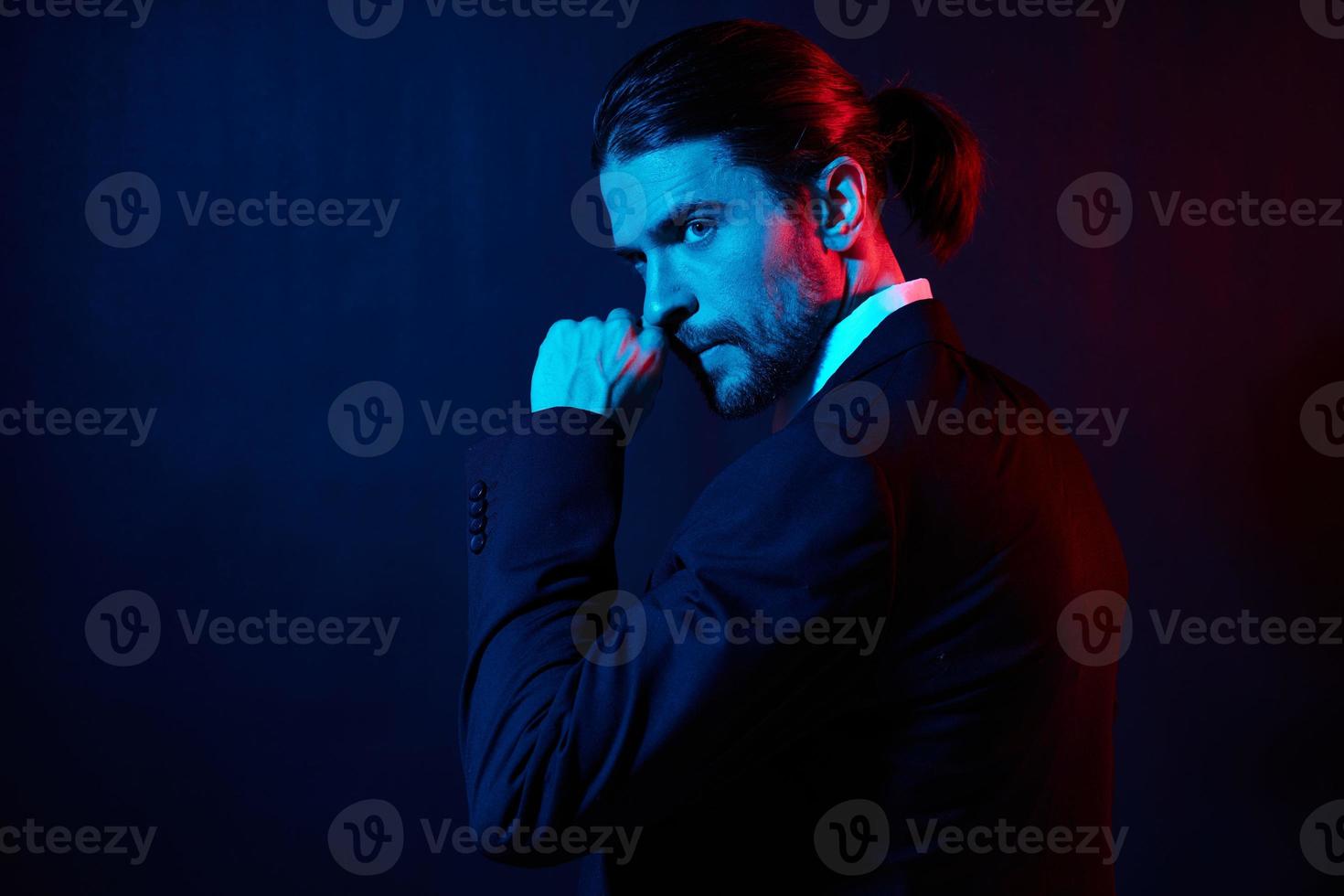 stylish man in a jacket posing self confidence lifestyle model photo