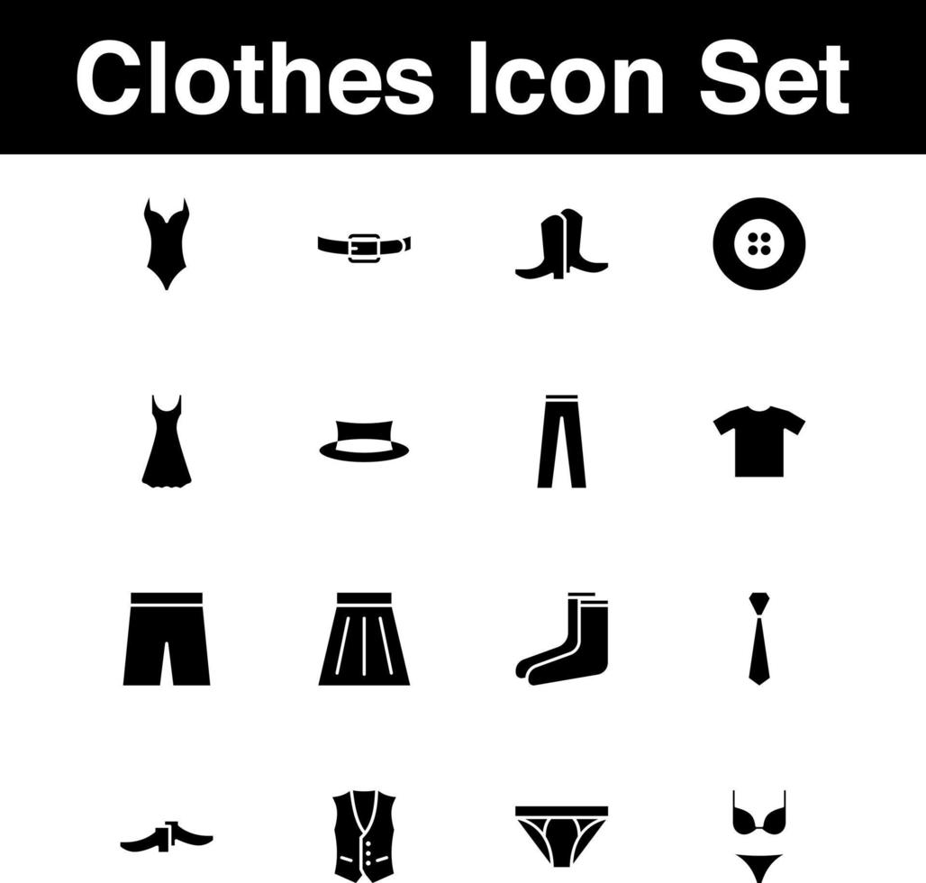 set of clothes icon vector