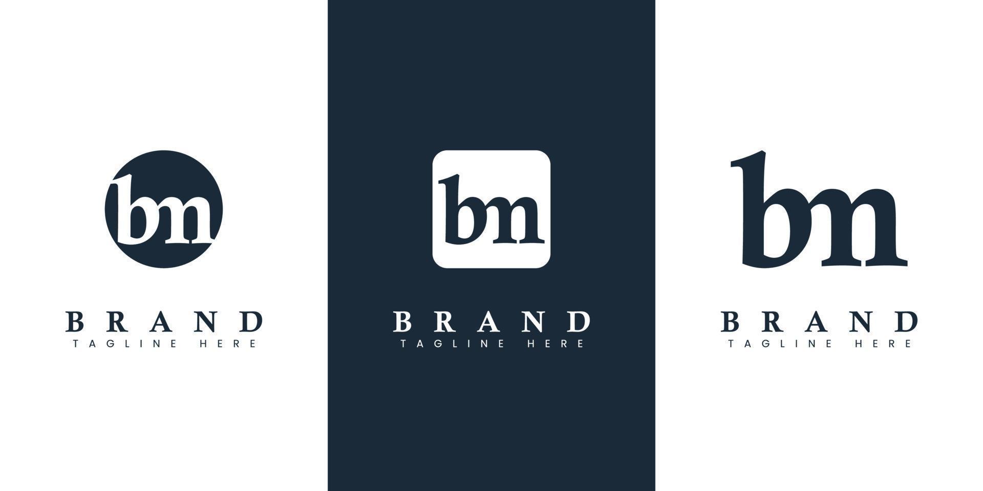 Modern and simple Lowercase BM Letter Logo, suitable for any business with BM or MB initials. vector