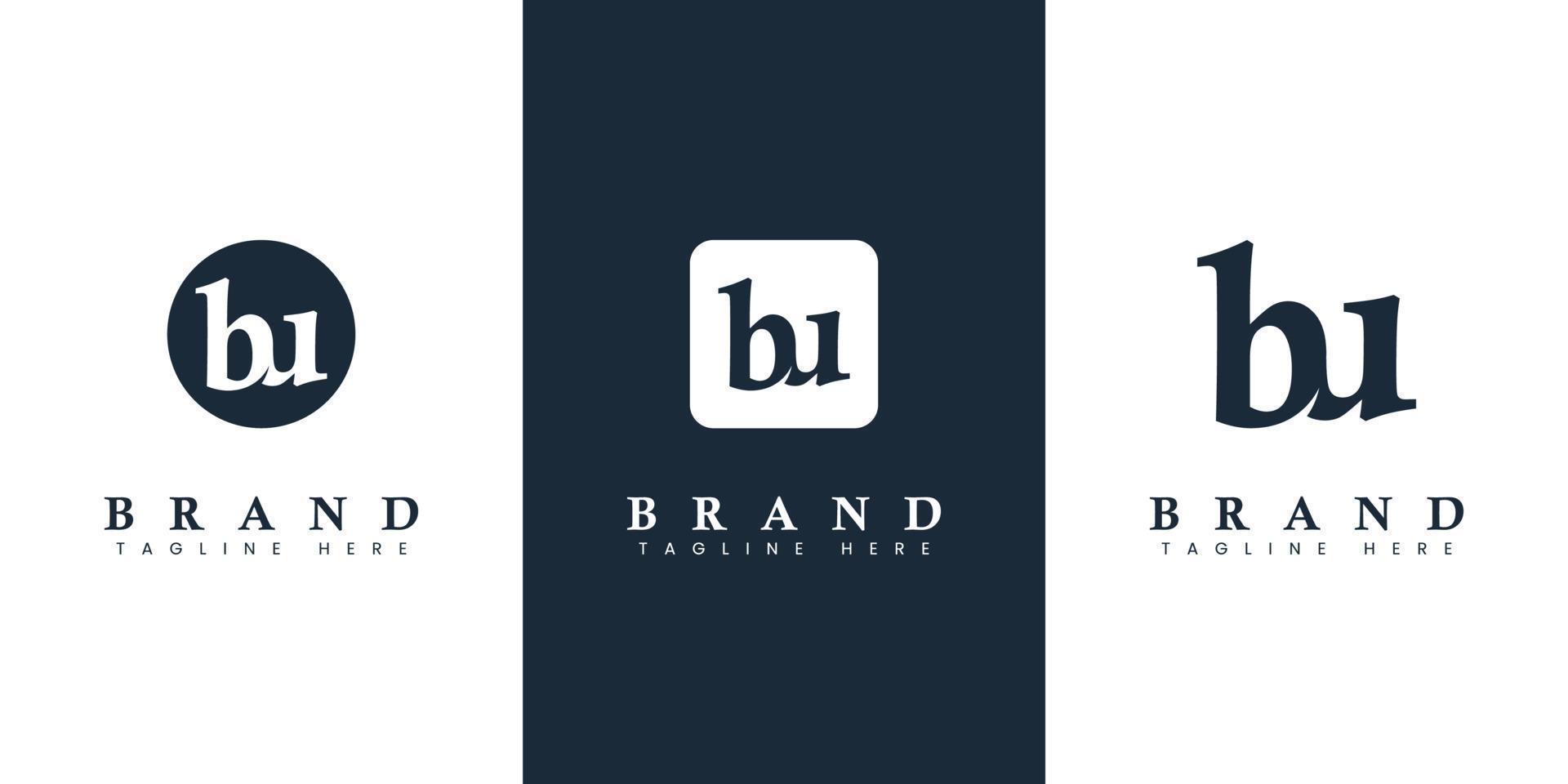 Modern and simple Lowercase BU Letter Logo, suitable for any business with BU or UB initials. vector