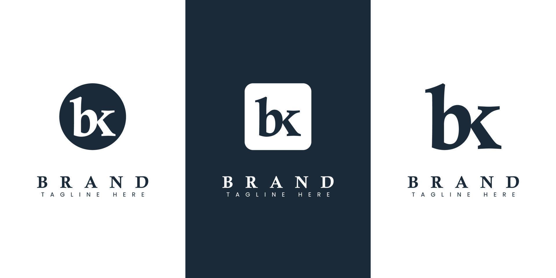 Modern and simple Lowercase BK Letter Logo, suitable for any business with BK or KB initials. vector