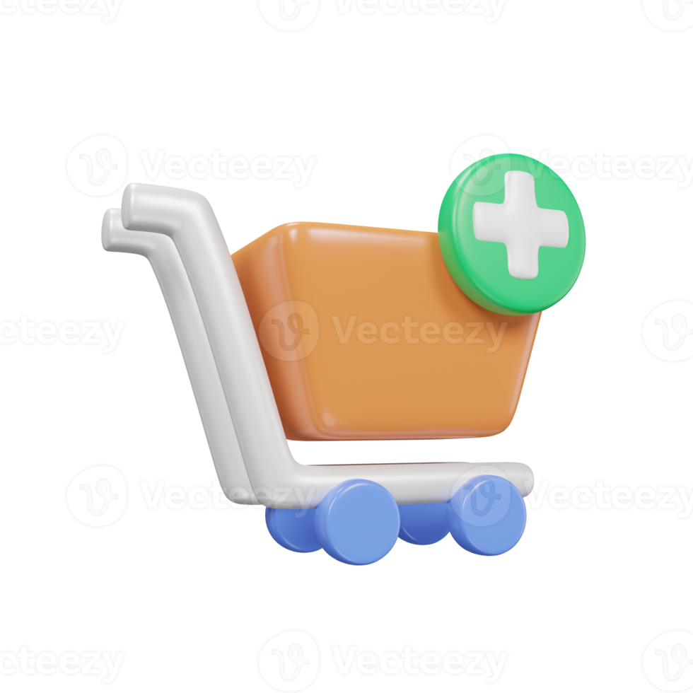 Add to the cart icon 3D for ecommerce. png