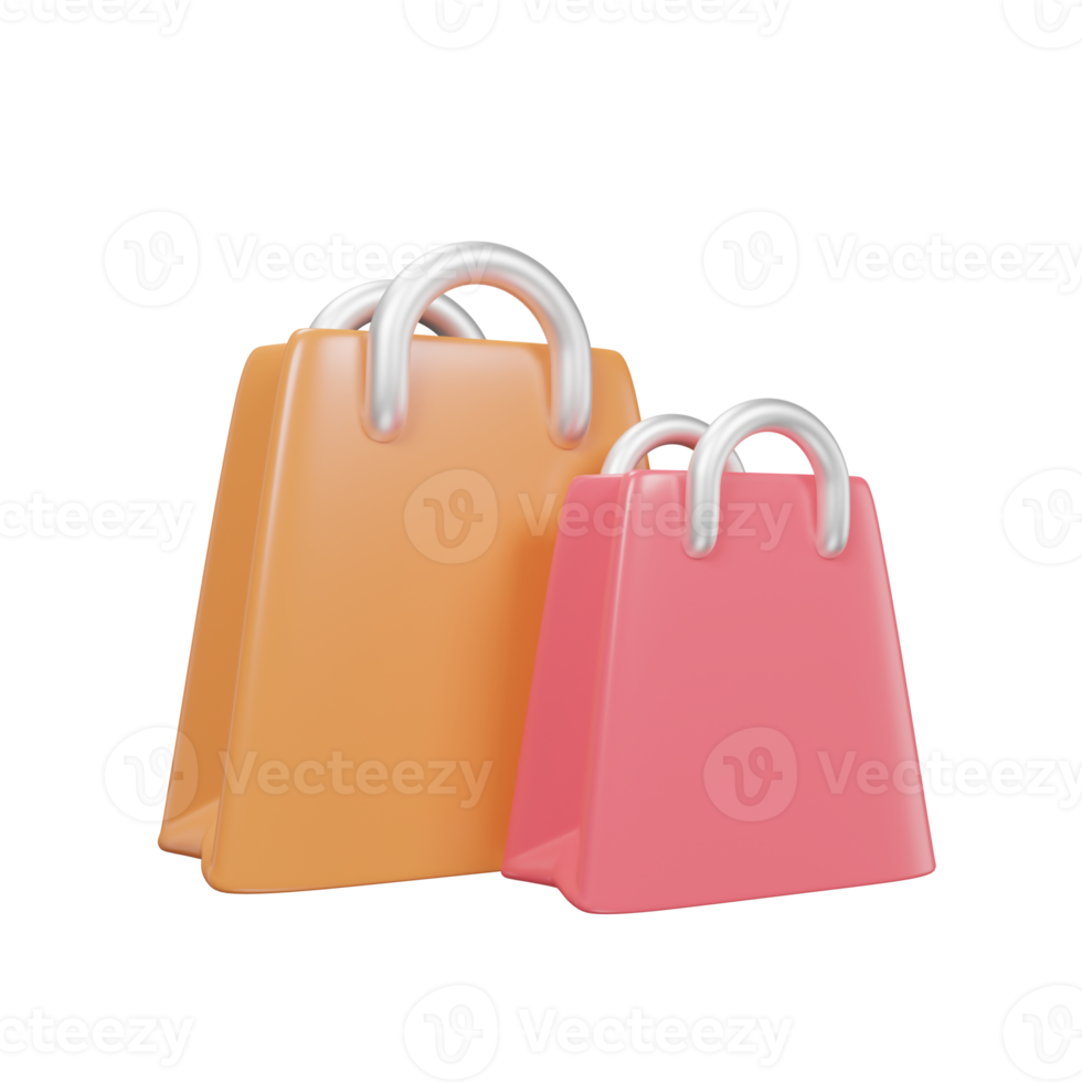 compras bolso icono 3d para comercio electrónico png