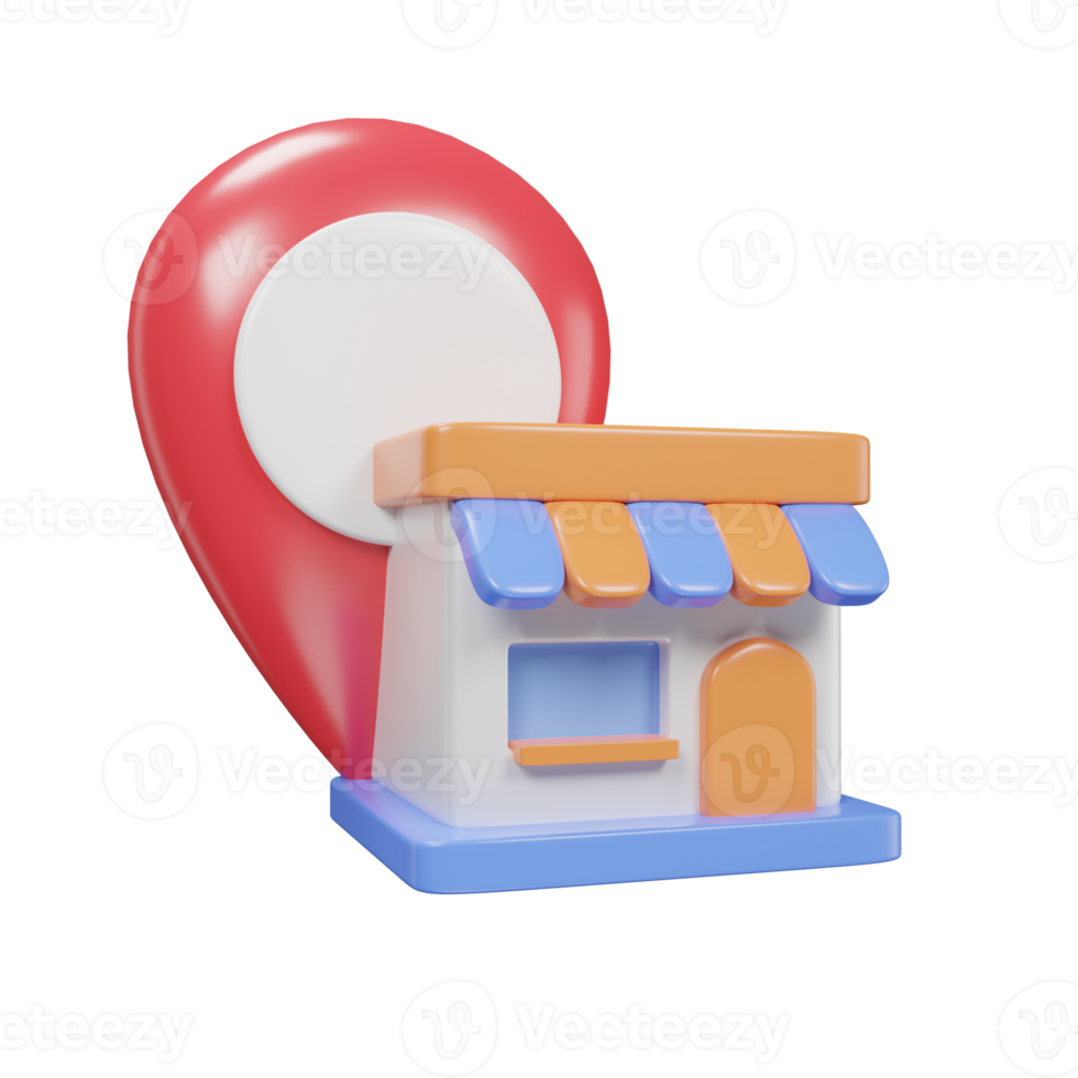 store location icon 3d for ecommerce. png