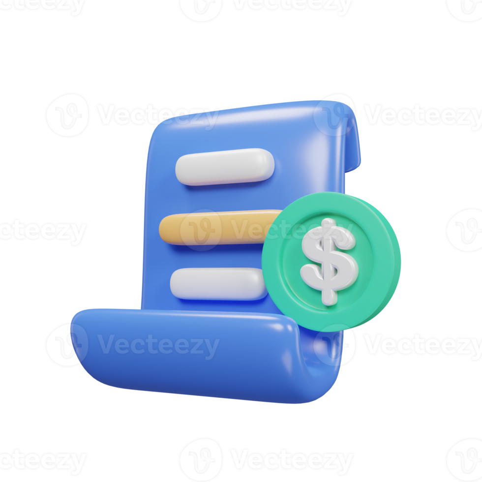 receipt icon 3d png