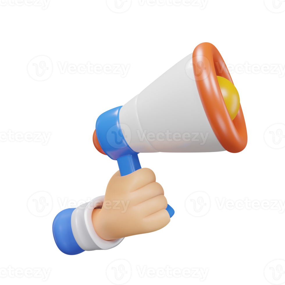 hand hold megaphone icon 3D for ecommerce. png
