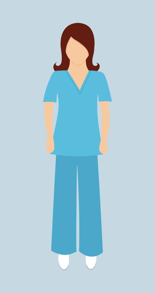 mujer enfermero en azul uniforme. vector ilustración