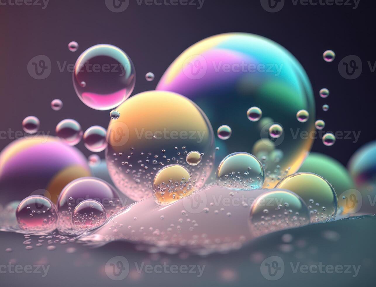 Colorful balls Dynamic liquid shapes background created with technology photo