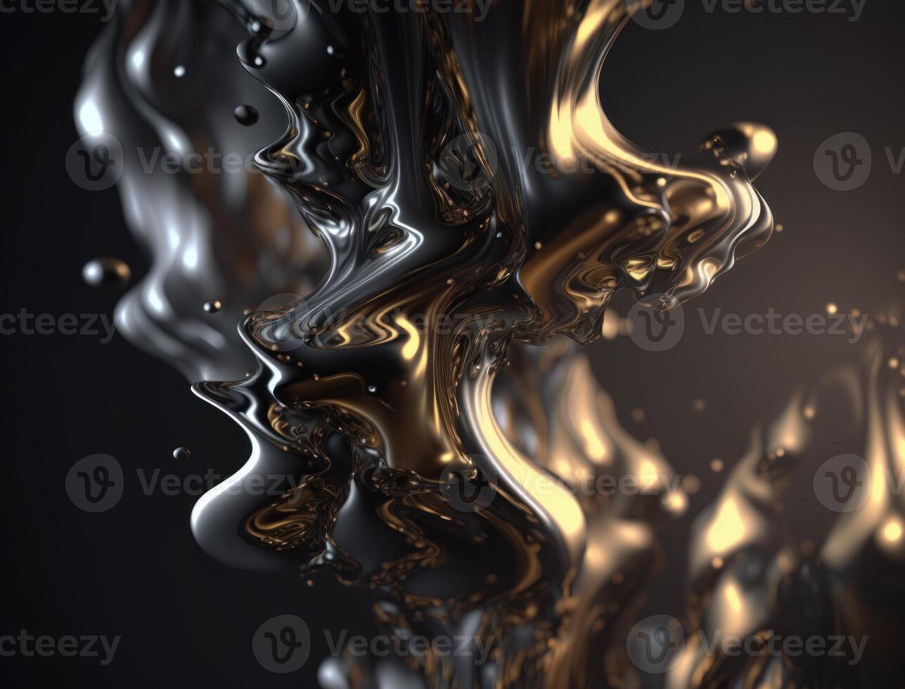 A metallic abstract wavy liquid background technology photo