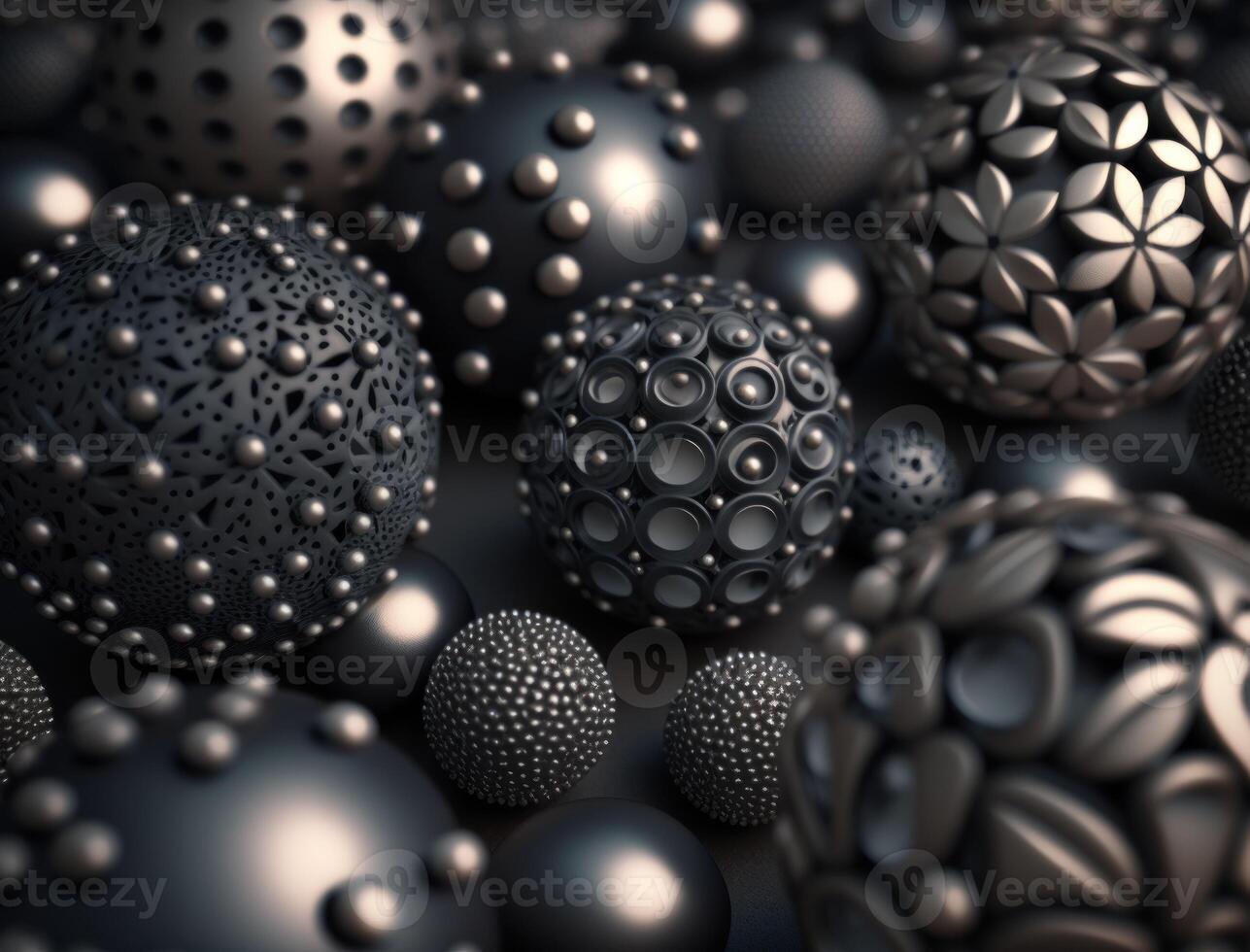 Modern technology Geometric background with spheres created with technology photo