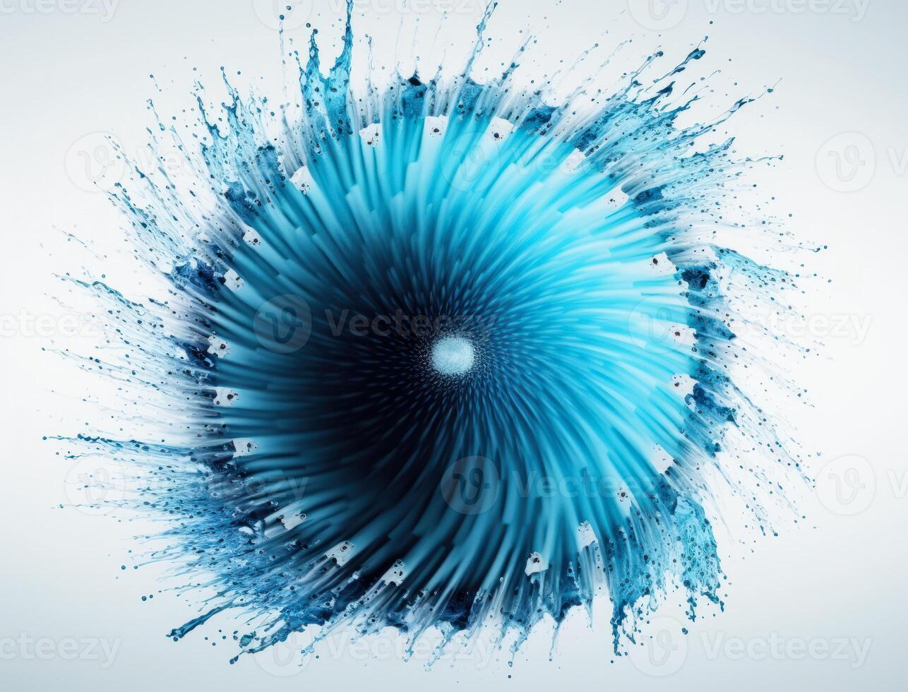 Radial spiral water splash background created with technology photo