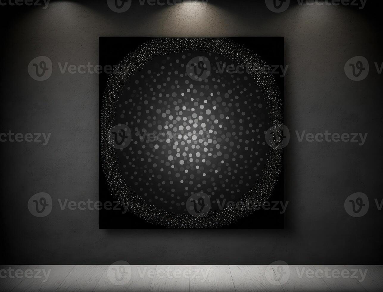 Black and white abstract geometric background with dot shapes pointillism style created with technology photo