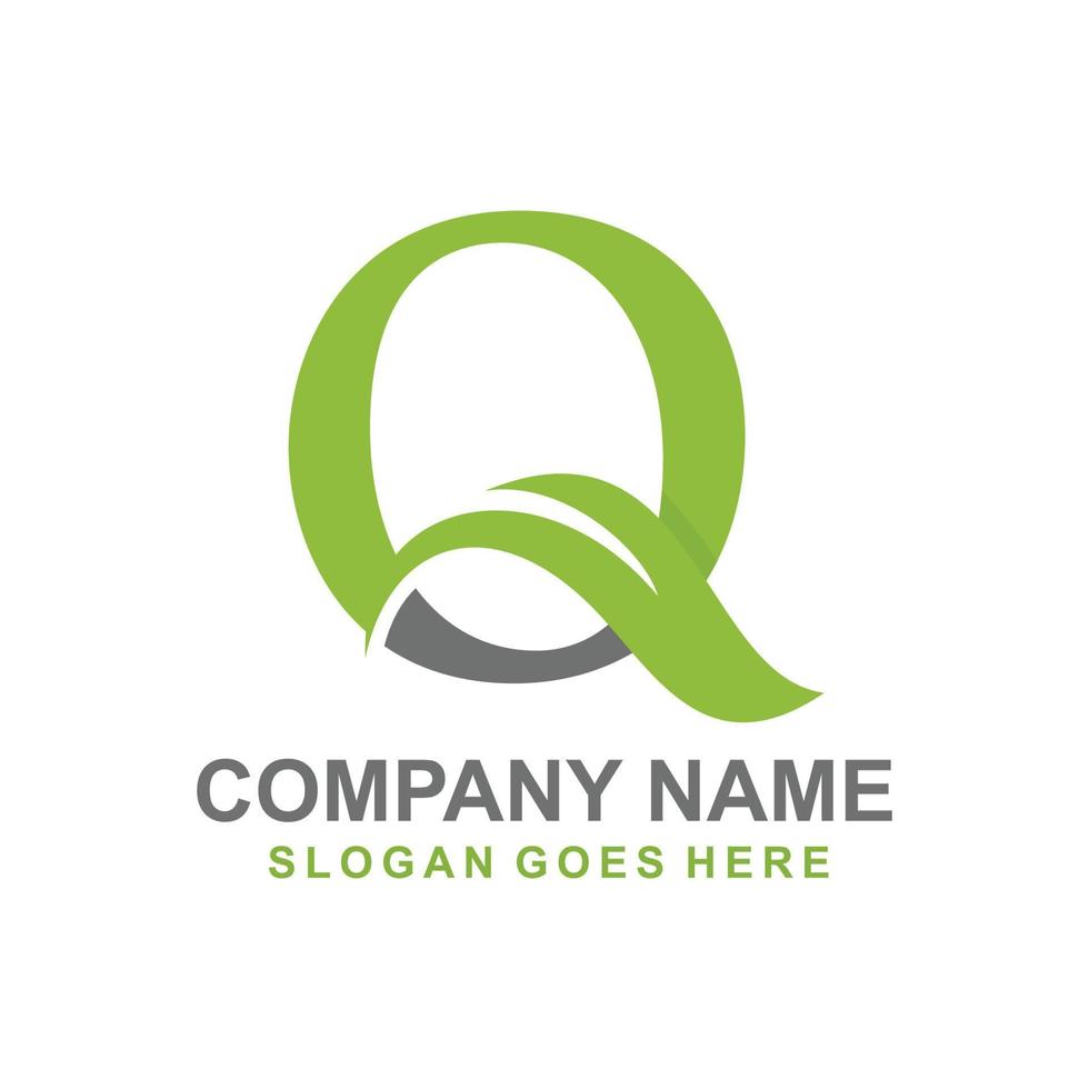 Letter Q leaf initial logo vector