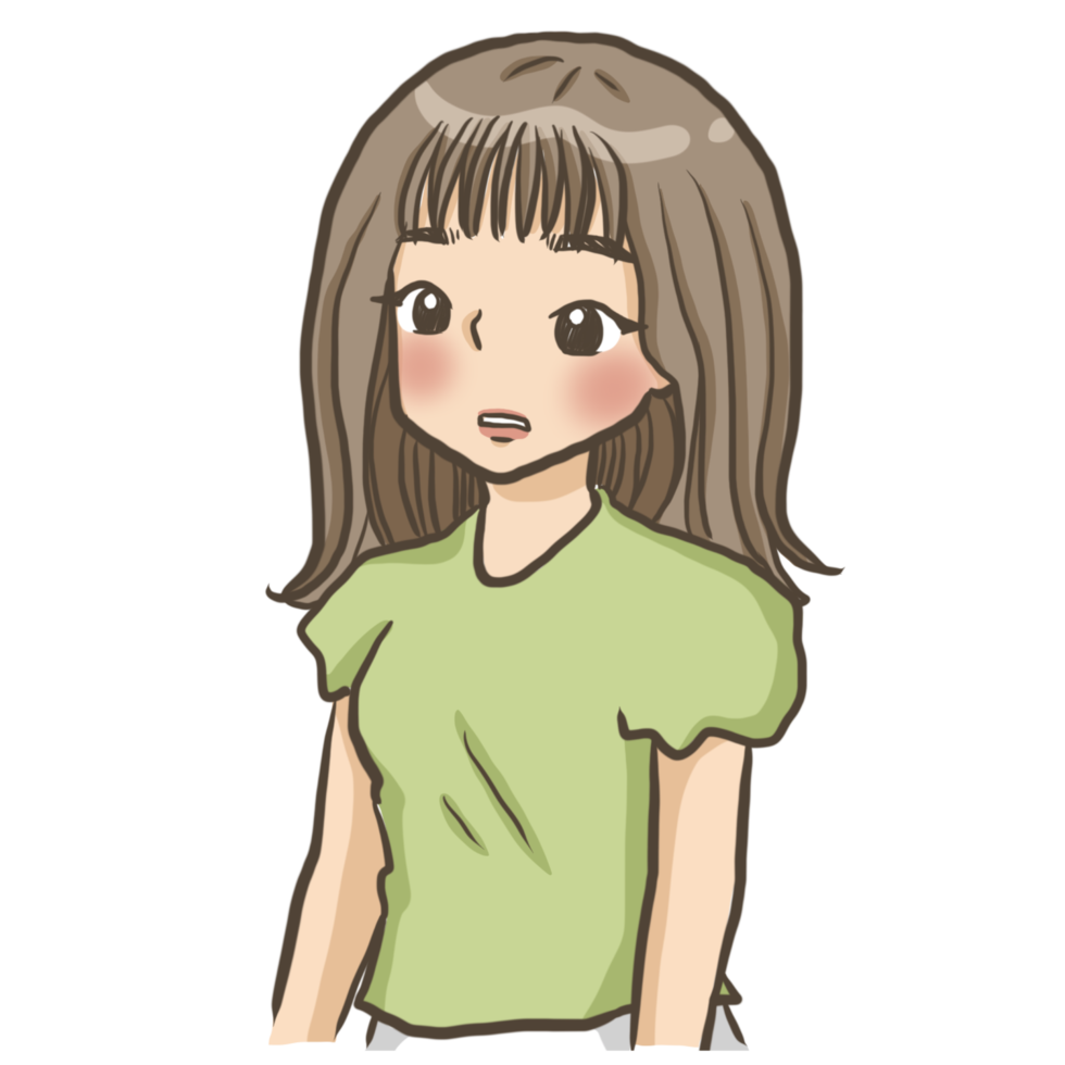 mujer perfil dibujos animados garabatear kawaii anime colorante página linda ilustración dibujo acortar Arte personaje chibi manga cómic png