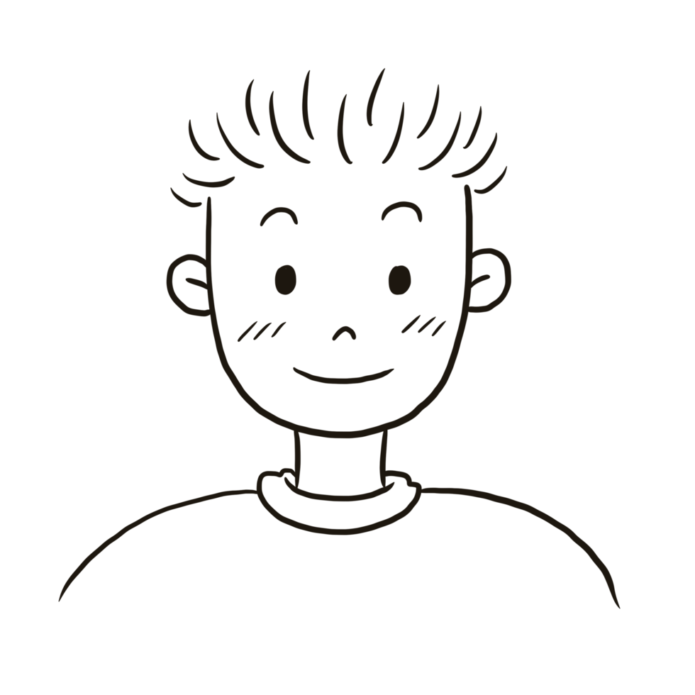 man profile cartoon doodle kawaii anime coloring page cute illustration drawing clip art character chibi manga comic png