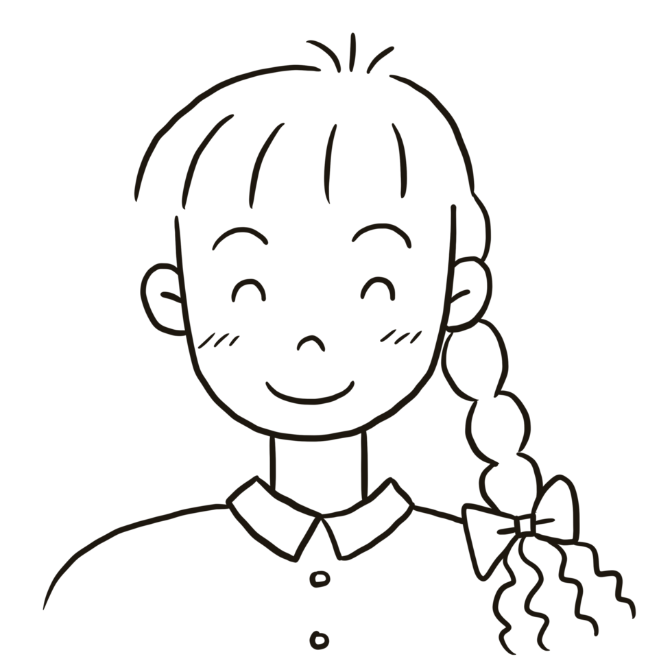 donna profilo cartone animato scarabocchio kawaii anime colorazione pagina carino illustrazione disegno clip arte personaggio chibi manga comico png