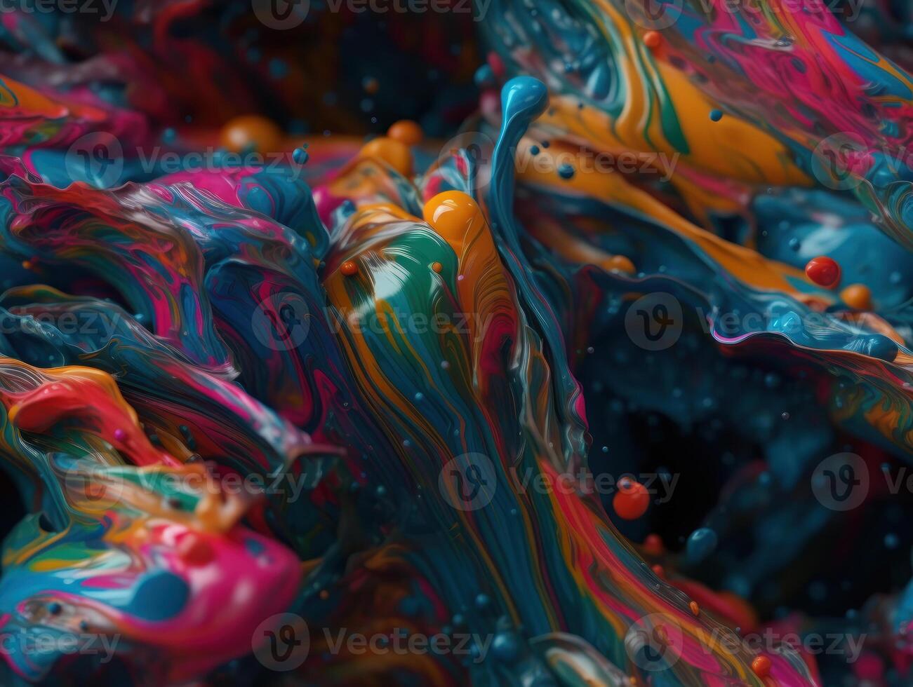 Bright fluid paint pattern Dynamic liquid shapes seamless background created with technology photo