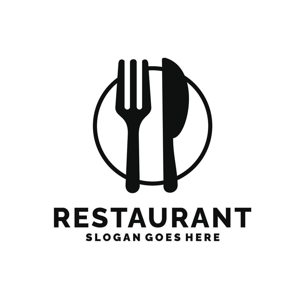 restaurante, resto, comida corte, café logo vector