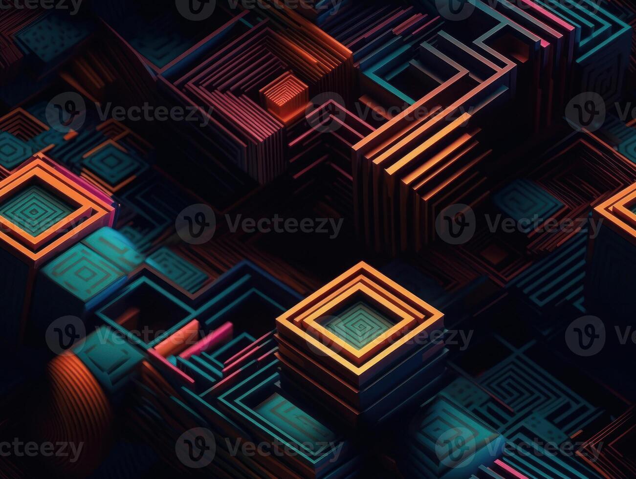 Dark abstract geometric grid pattern Seamless background created with technology photo