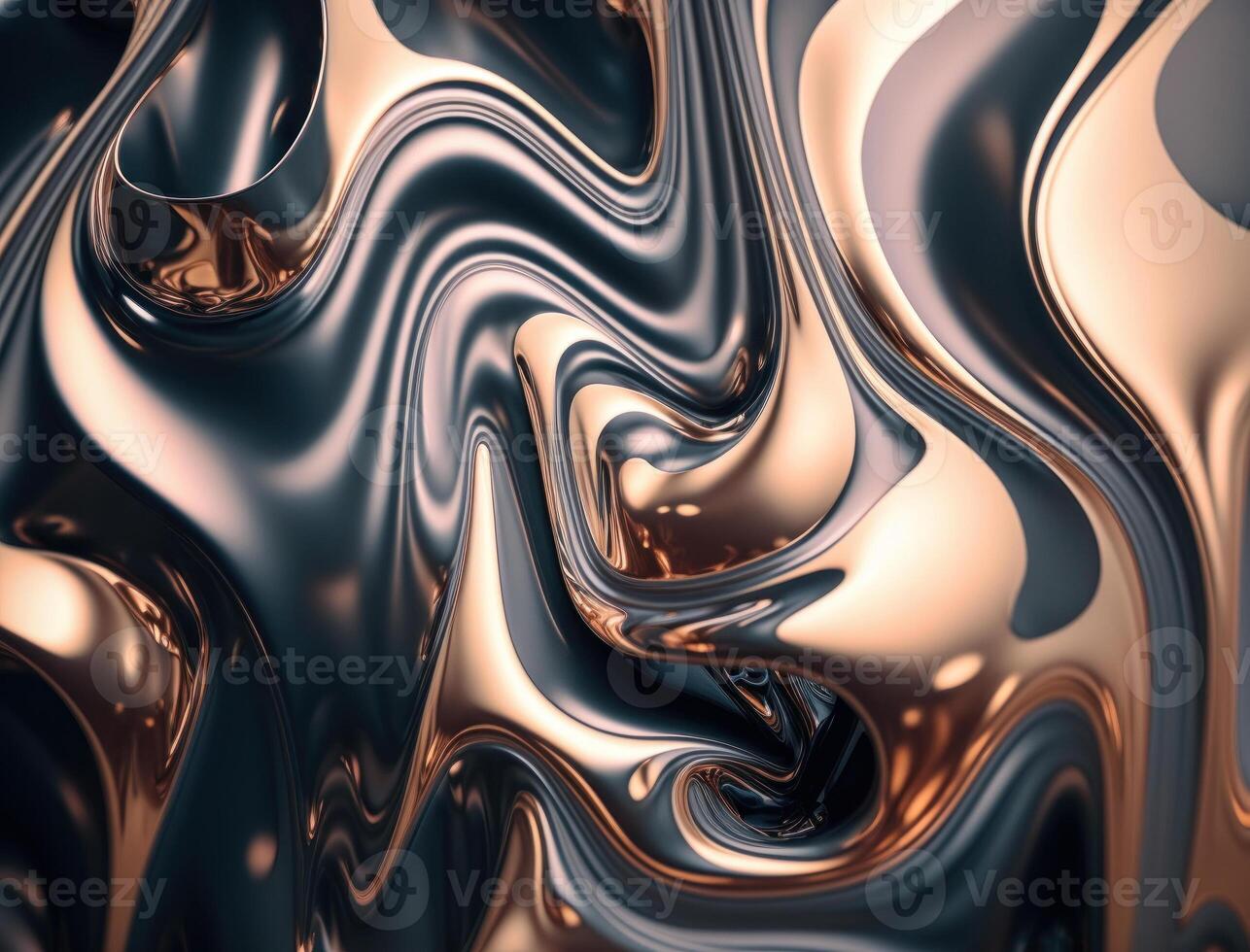 A metallic abstract wavy liquid background technology photo