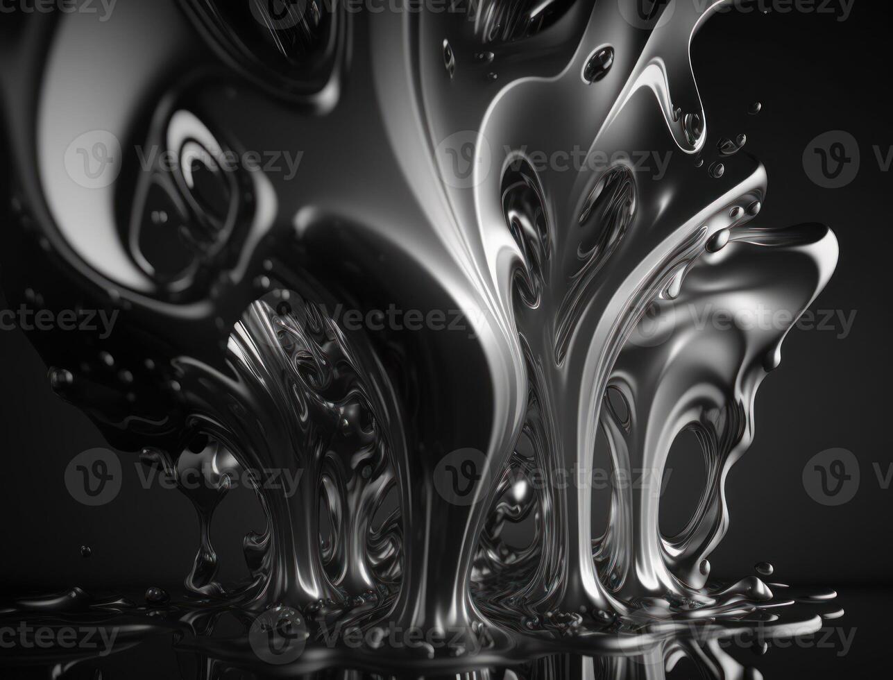 A metallic abstract wavy liquid background technology photo