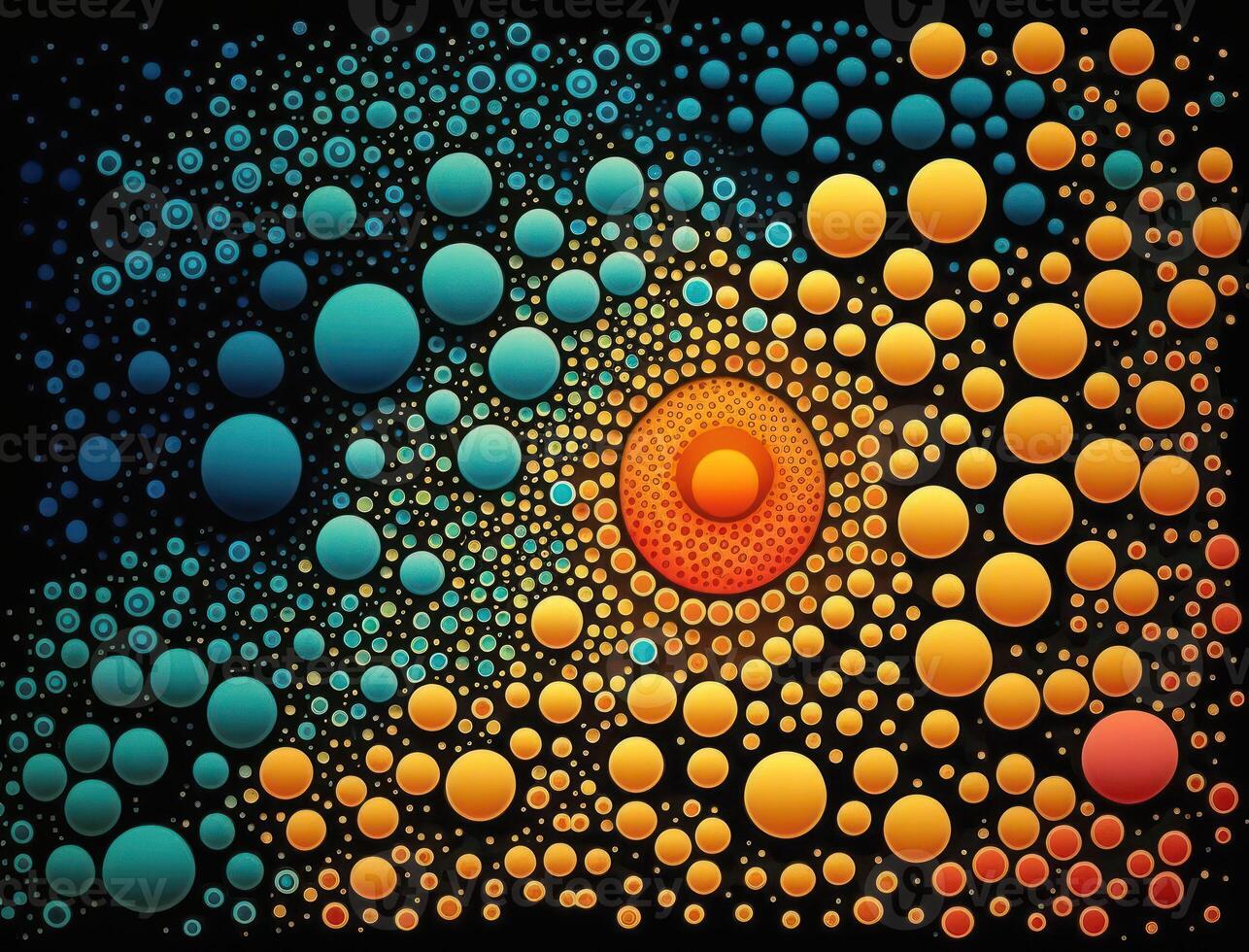 Colorful abstract geometric background with dot shapes pointillism style created with technology photo