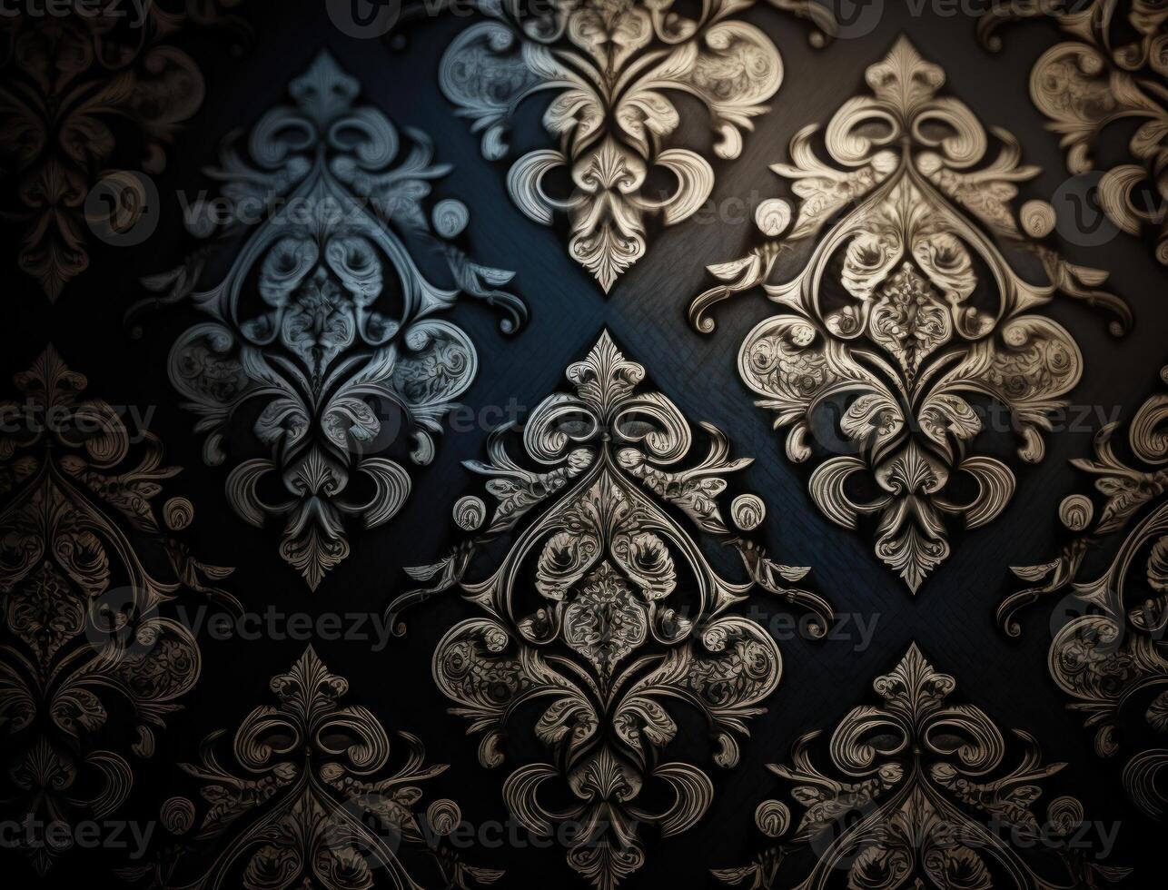 Royal vintage Victorian Gothic background Rococo venzel and whorl created with technology photo
