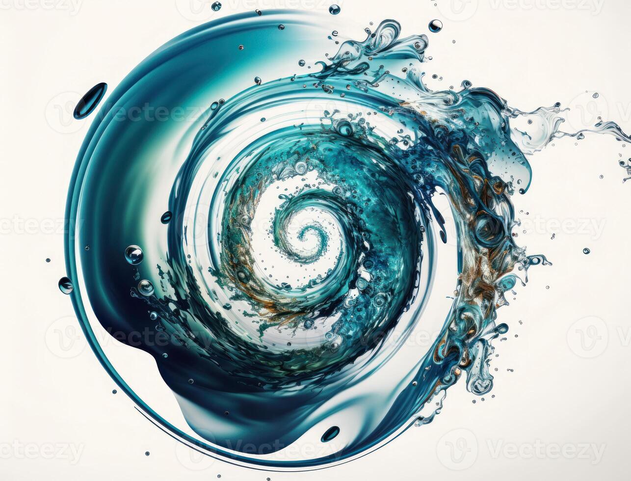 Radial spiral water splash background created with technology photo