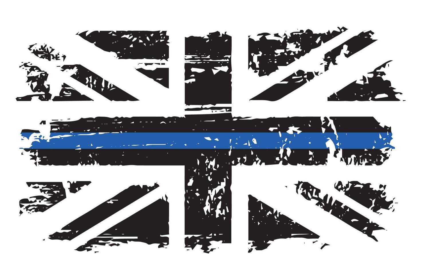 British Thin Blue Line Flag Design vector