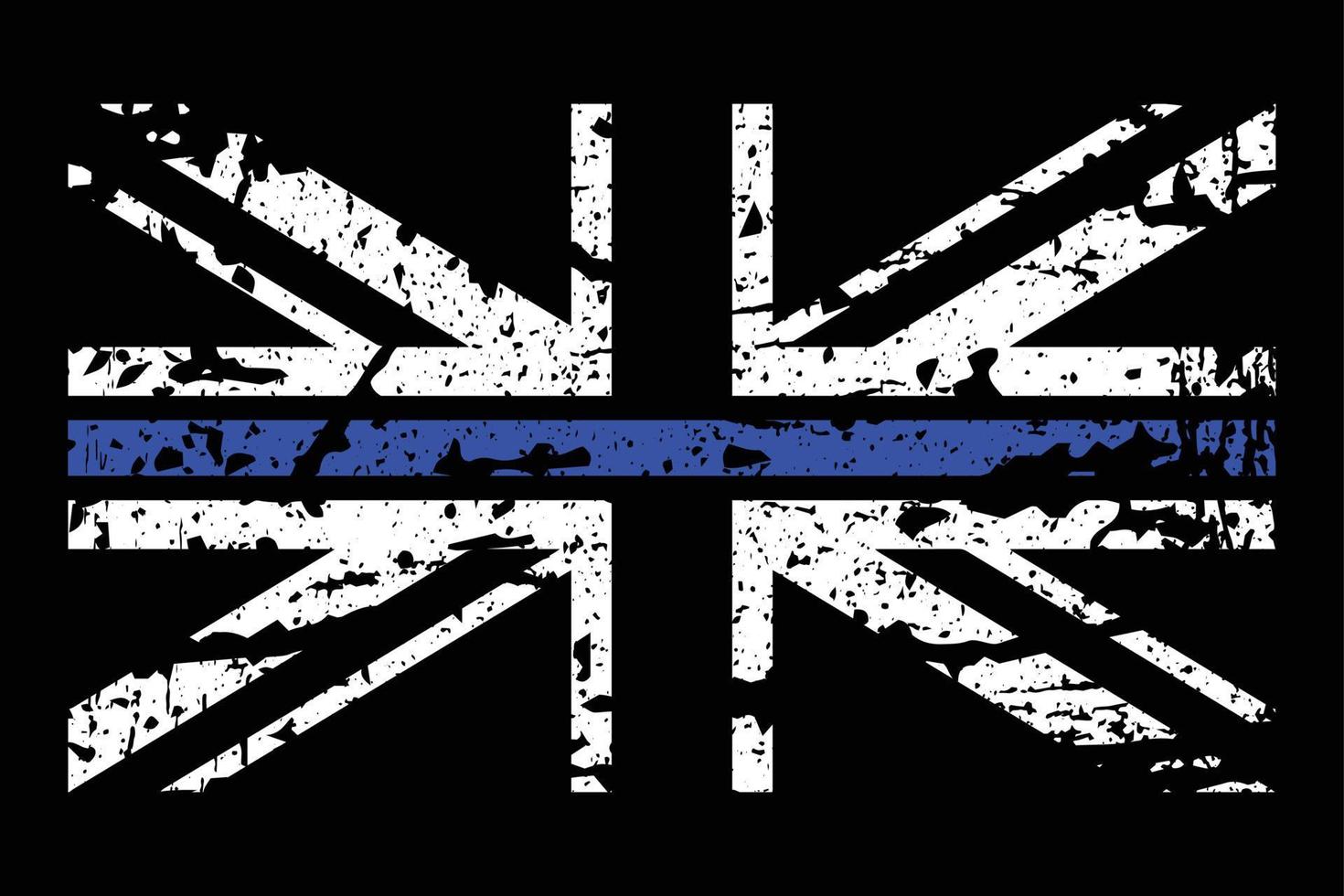 Thin Blue Line Uk Flag Design vector