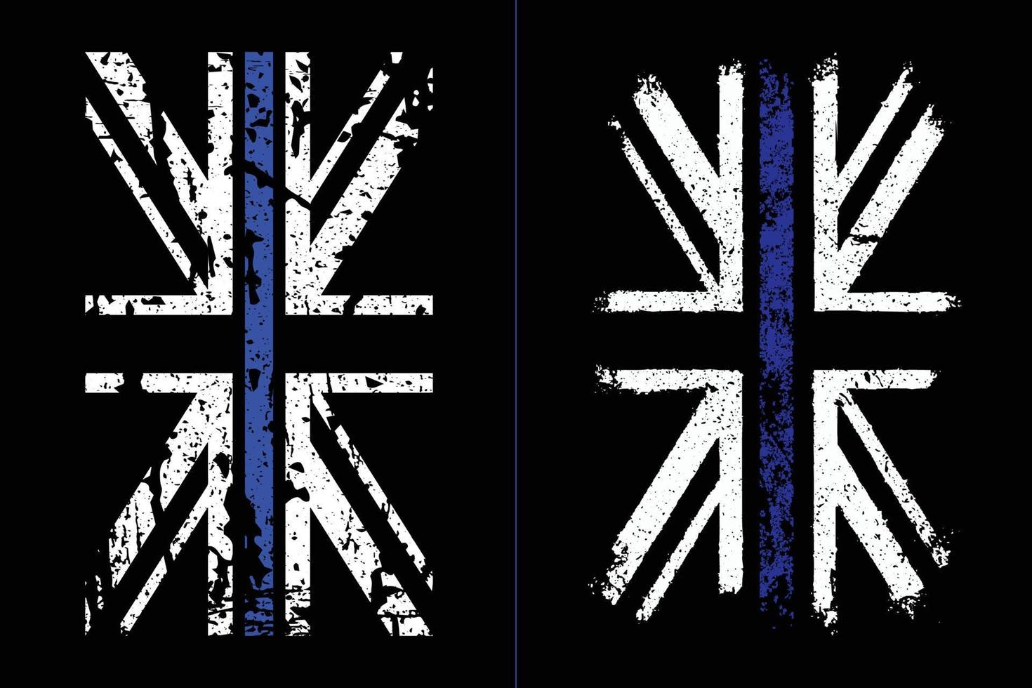 Delgado azul l ine británico bandera diseño vector