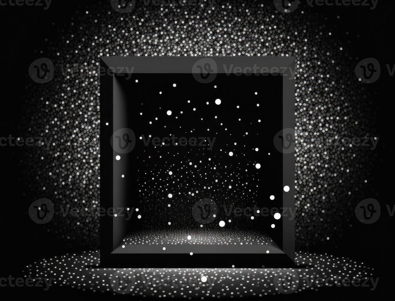 Black and white abstract geometric background with dot shapes pointillism style created with technology photo