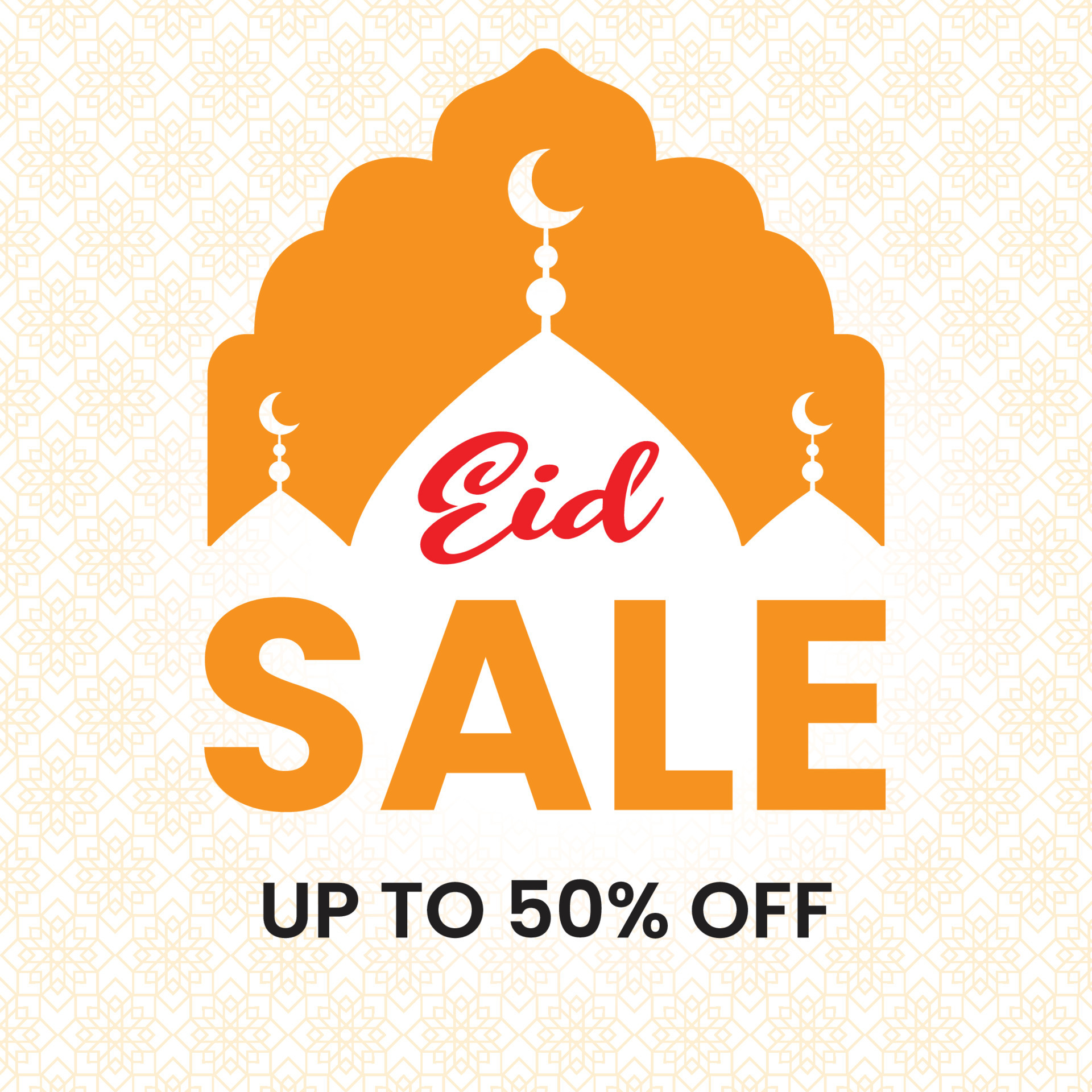 Eid sale poster design. Eid discount sale banner template design