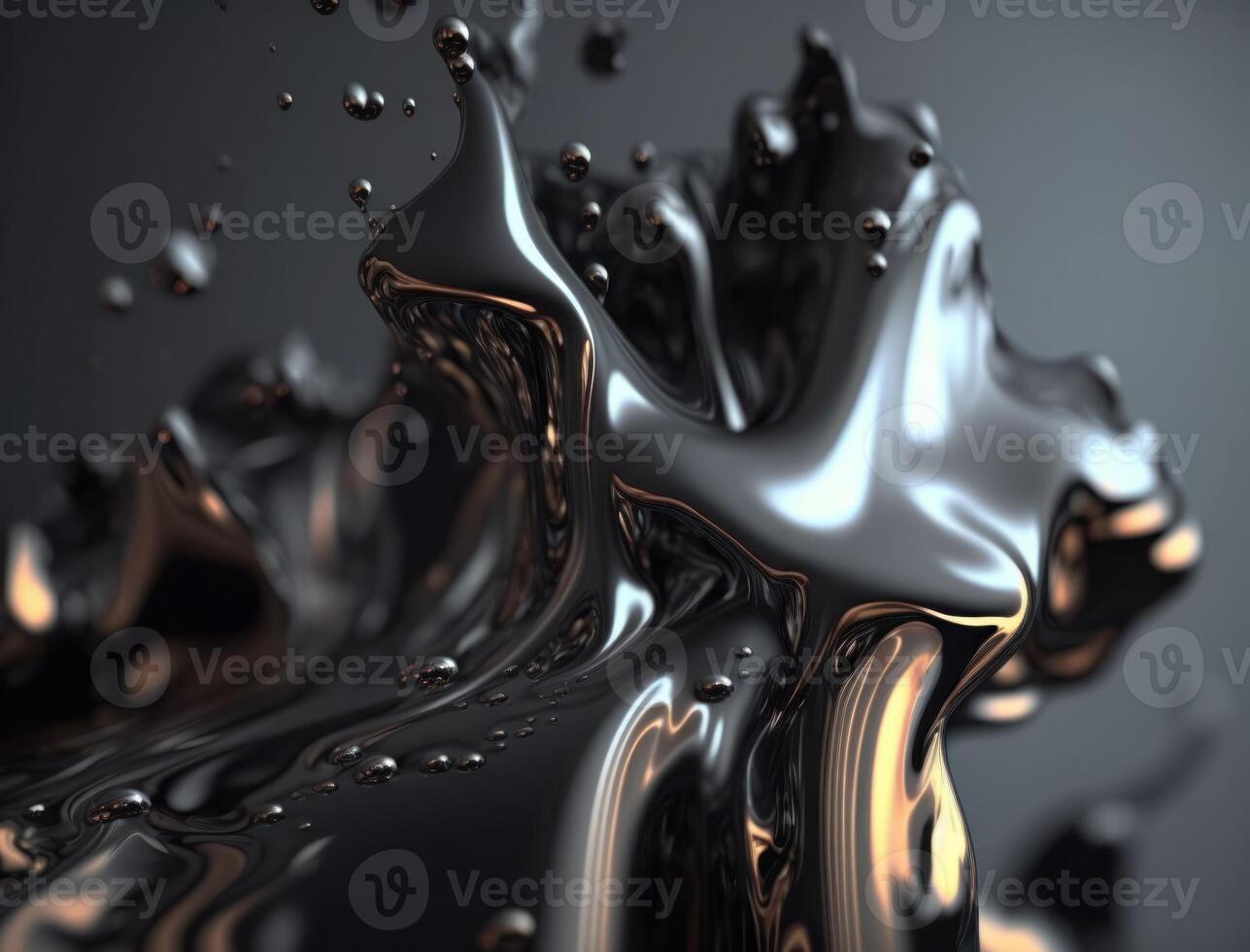 A metallic abstract wavy liquid background technology photo