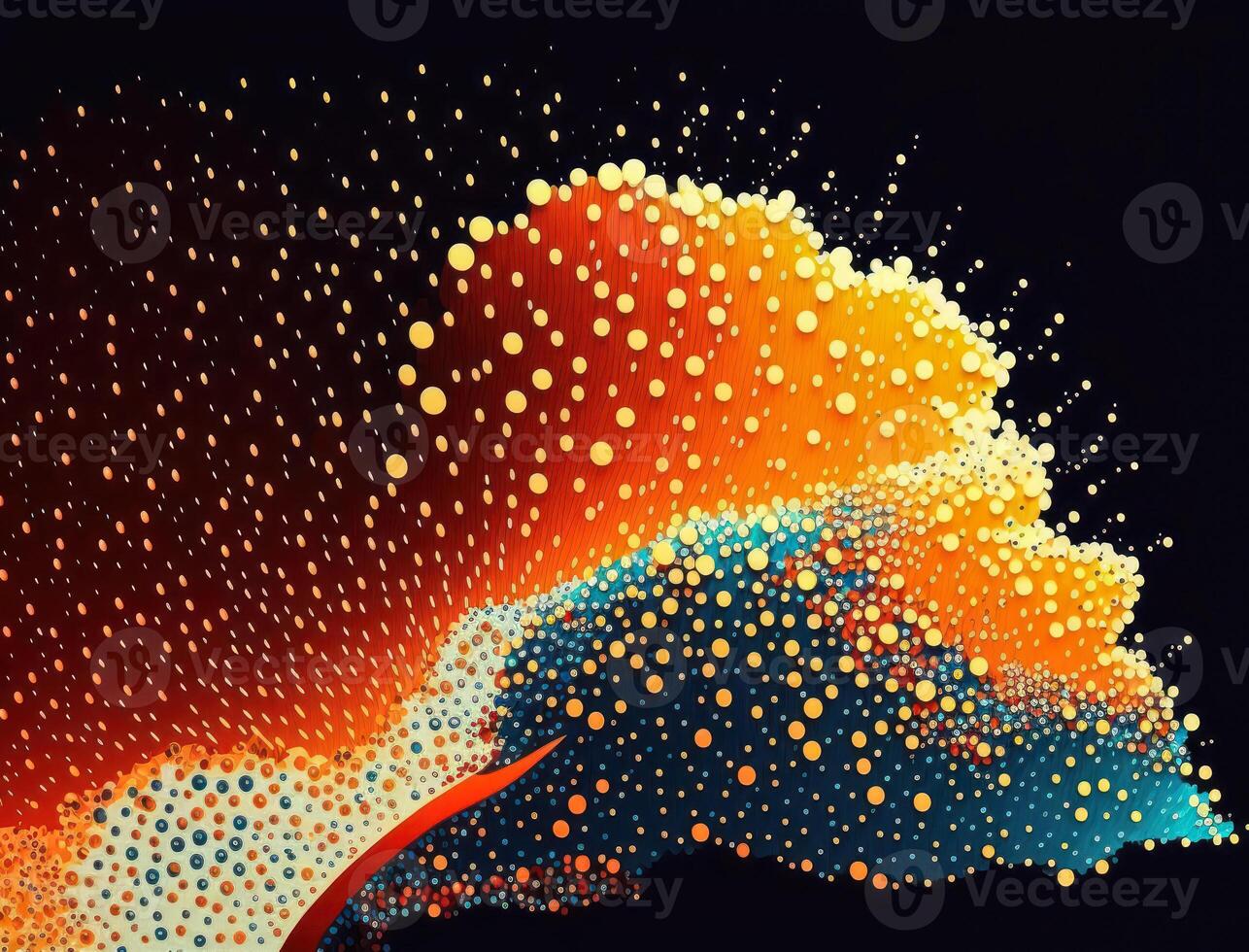 Colorful abstract geometric background with dot shapes pointillism style created with technology photo