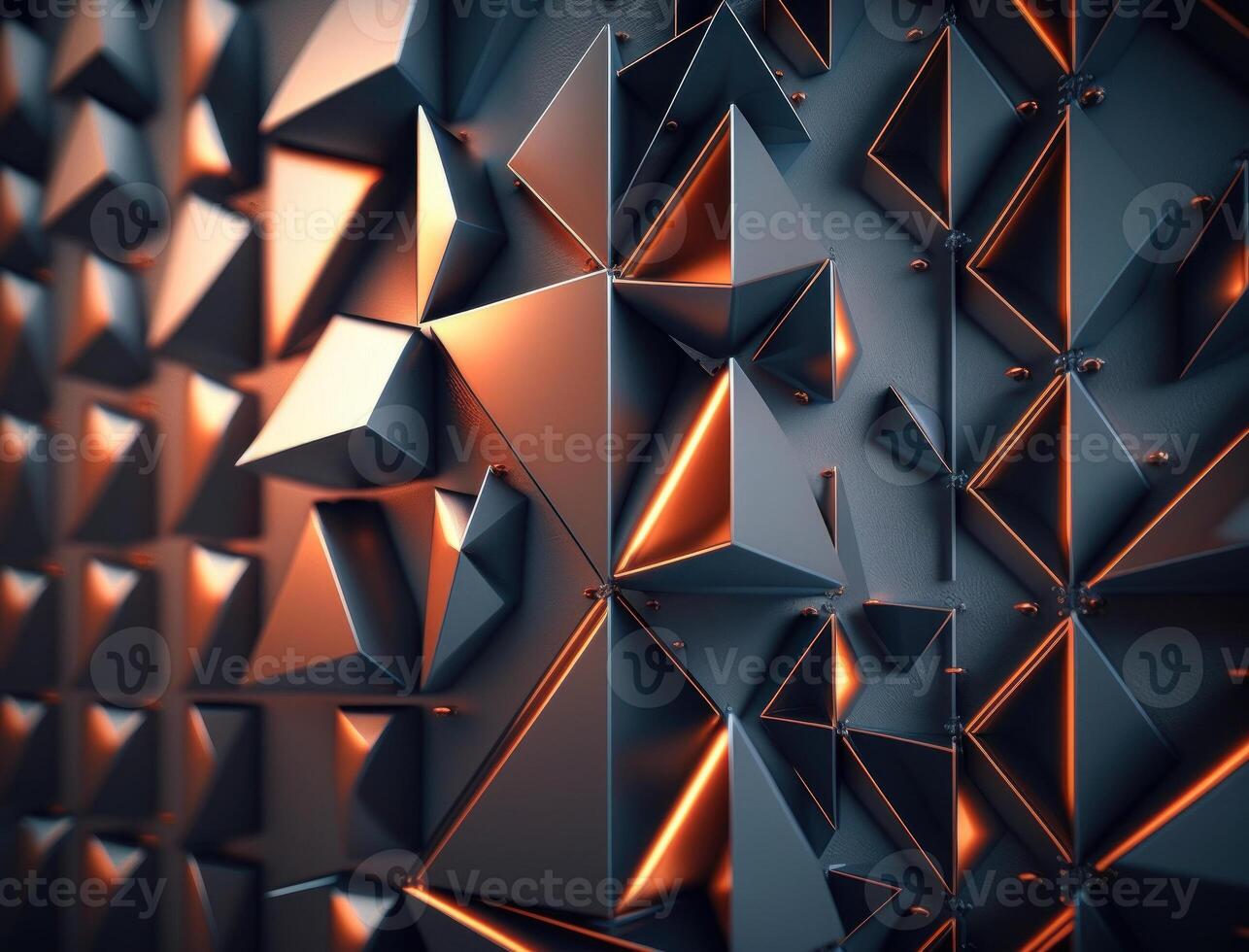 Futuristic triangles background Abstract geometric pattern created with technology photo