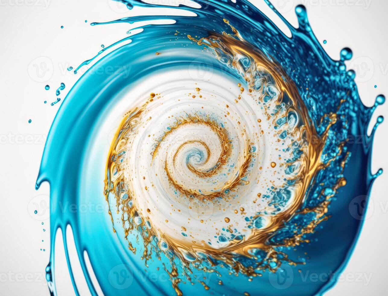 Radial spiral water splash background created with technology photo