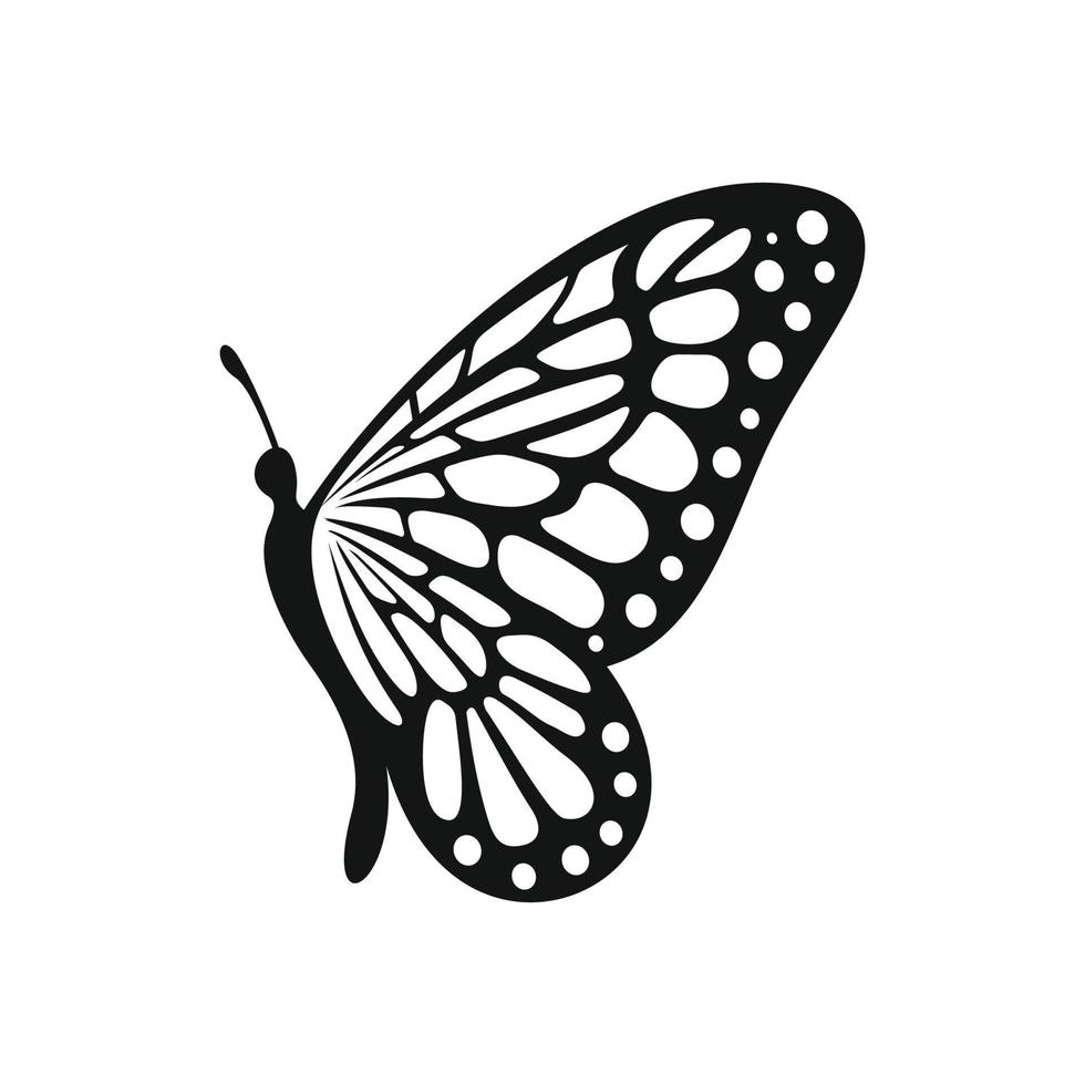 mariposa icono aislado en blanco antecedentes vector