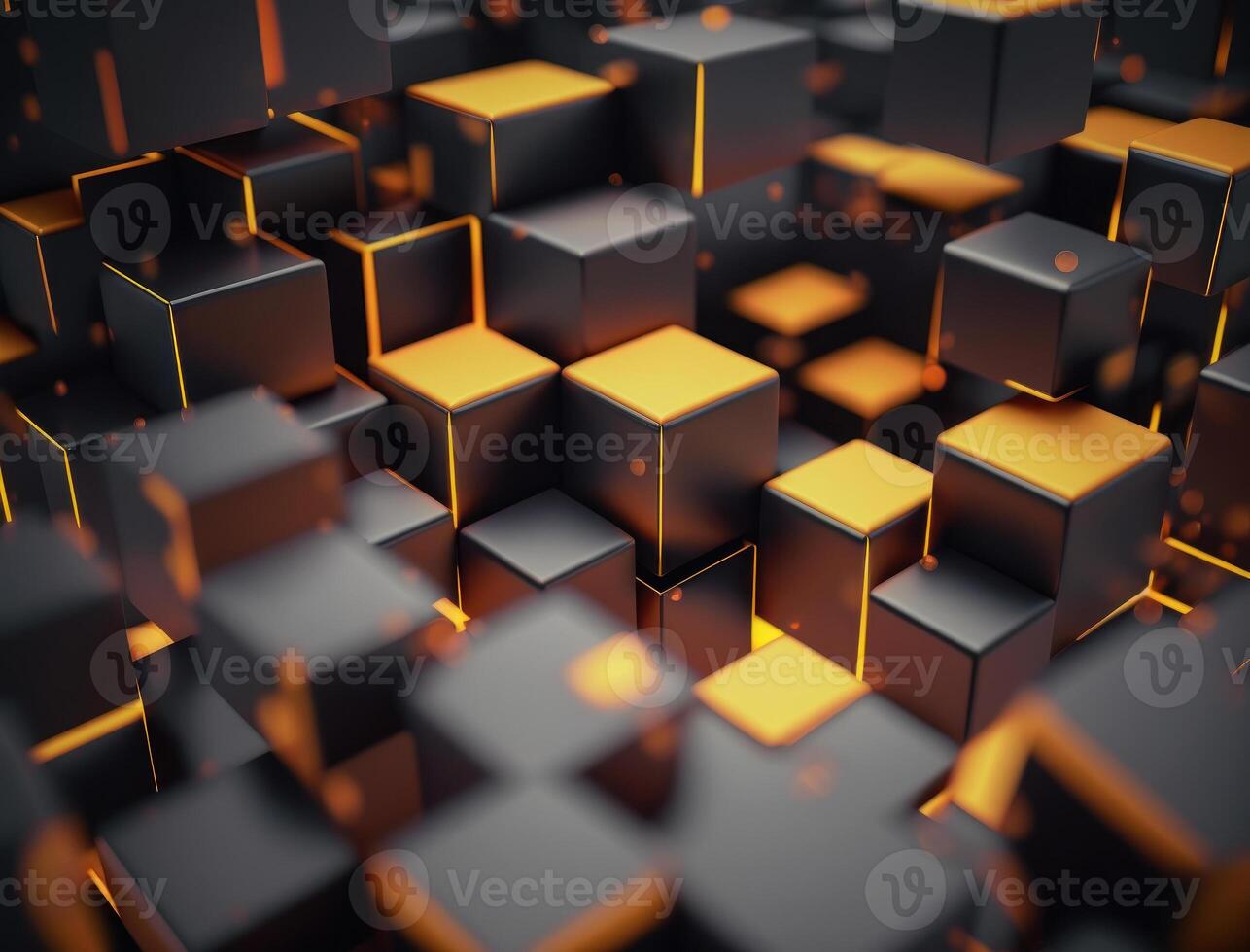3D Futuristic cubes background Abstract geometric mosaic Square tiles pattern created with technology photo