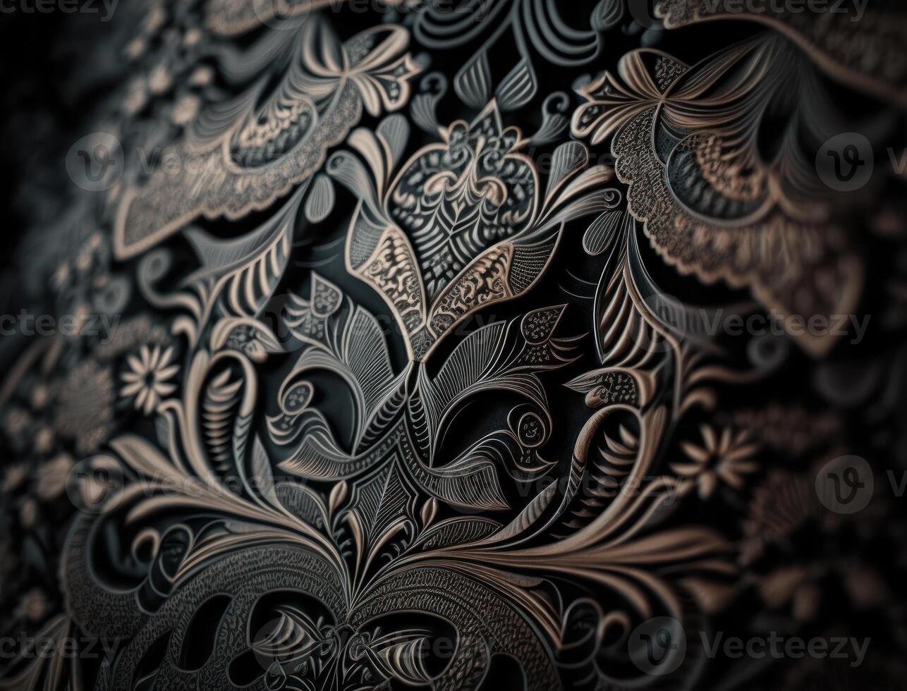 Royal vintage Victorian Gothic background Rococo venzel and whorl created with technology photo