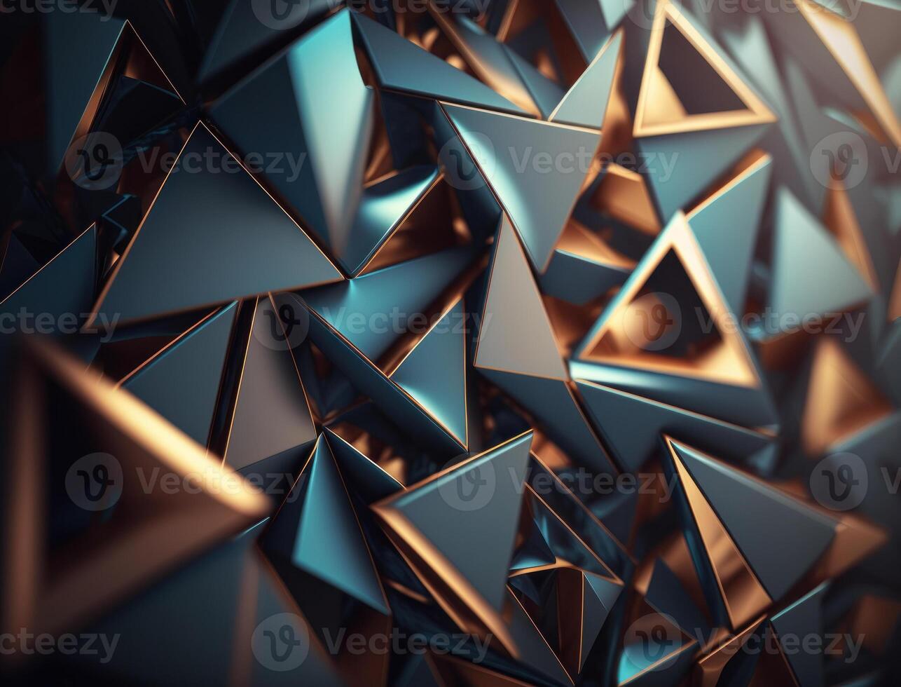Futuristic triangles background Abstract geometric pattern created with technology photo